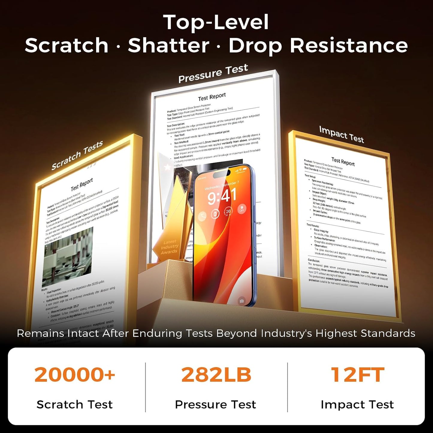 9H+ 16 12FT 6.7", 2 Pack Zeniss NeverBreak Hardness for iPhone Plus Screen Protector Military Grade Protection