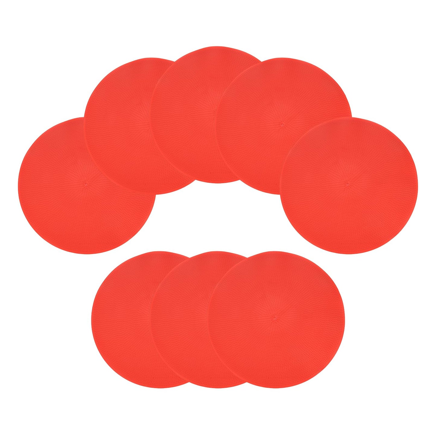 YELARXI Spot Markers for Agility Dot, Non-Slip Poly Spots Floor Dots Flat Field Soccer Training Equipment 9 in & 8 Pcs & Red -Fitting for (Gym/Sports/Training/PE Games/Dance)