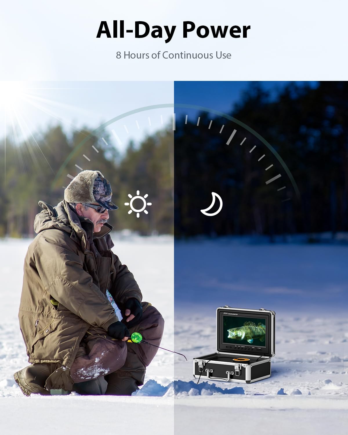 Eyoyo Underwater Fishing Camera Portable Video Fish Finder 9 inch LCD Monitor 1000TVL Waterproof Camera Underwater DVR Video Fish Cam 30m Cable 12pcs IR Infrared Lights for Ice, Boat and Lake Fishing