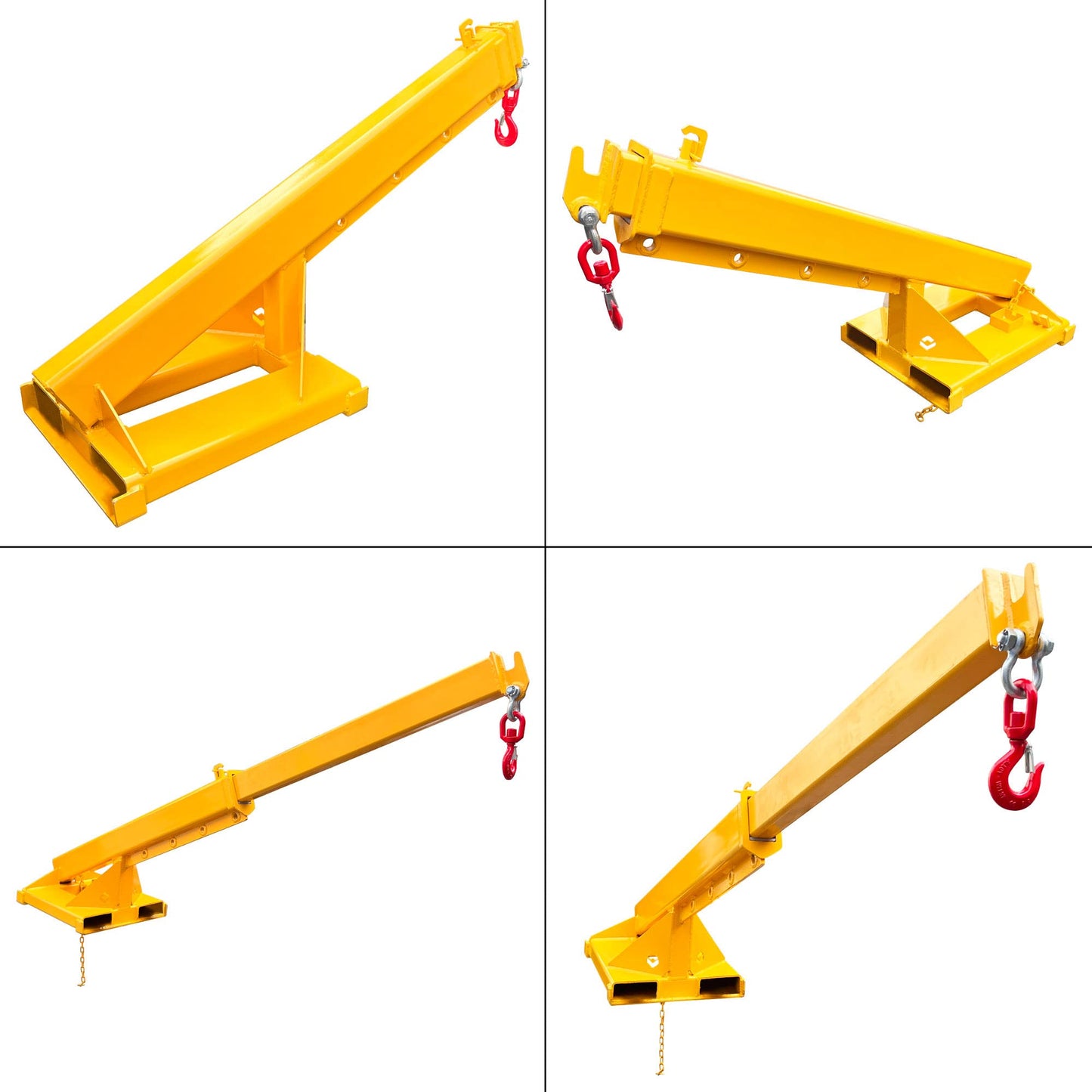 TECHTONGDA Adjustable Forklift Jib Boom Crane Forklift Mobile Crane, Fork Mounted Telescoping Crane Jib Boom for Warehouse or Factories, Adjustable Boom 63"-98", 4400 LB/ 2T Capacity