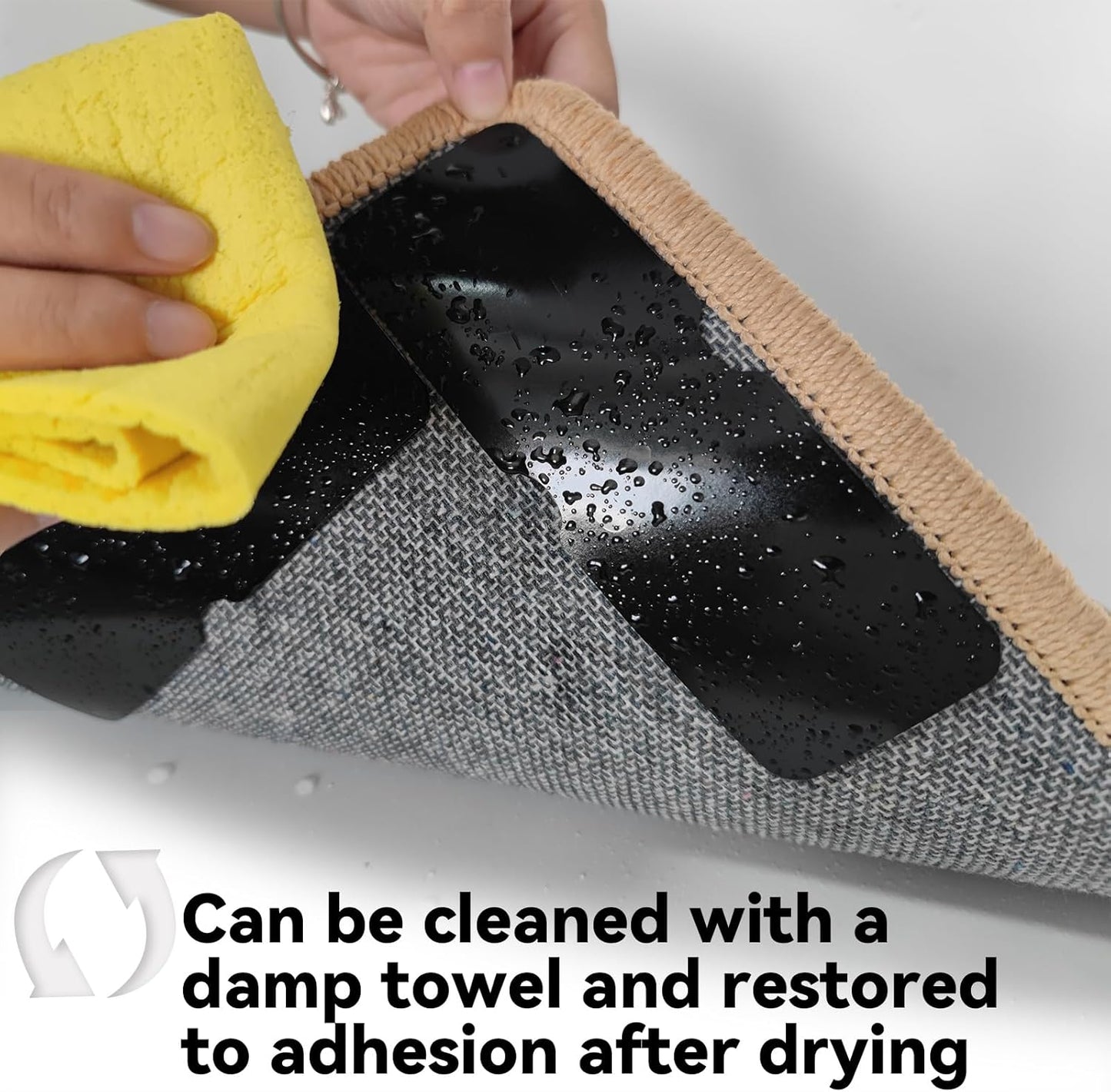 Skiennix Non-Slip Rug Grippers - Reusable Carpet Tape for Hardwood Floors | 12 Durable Pads