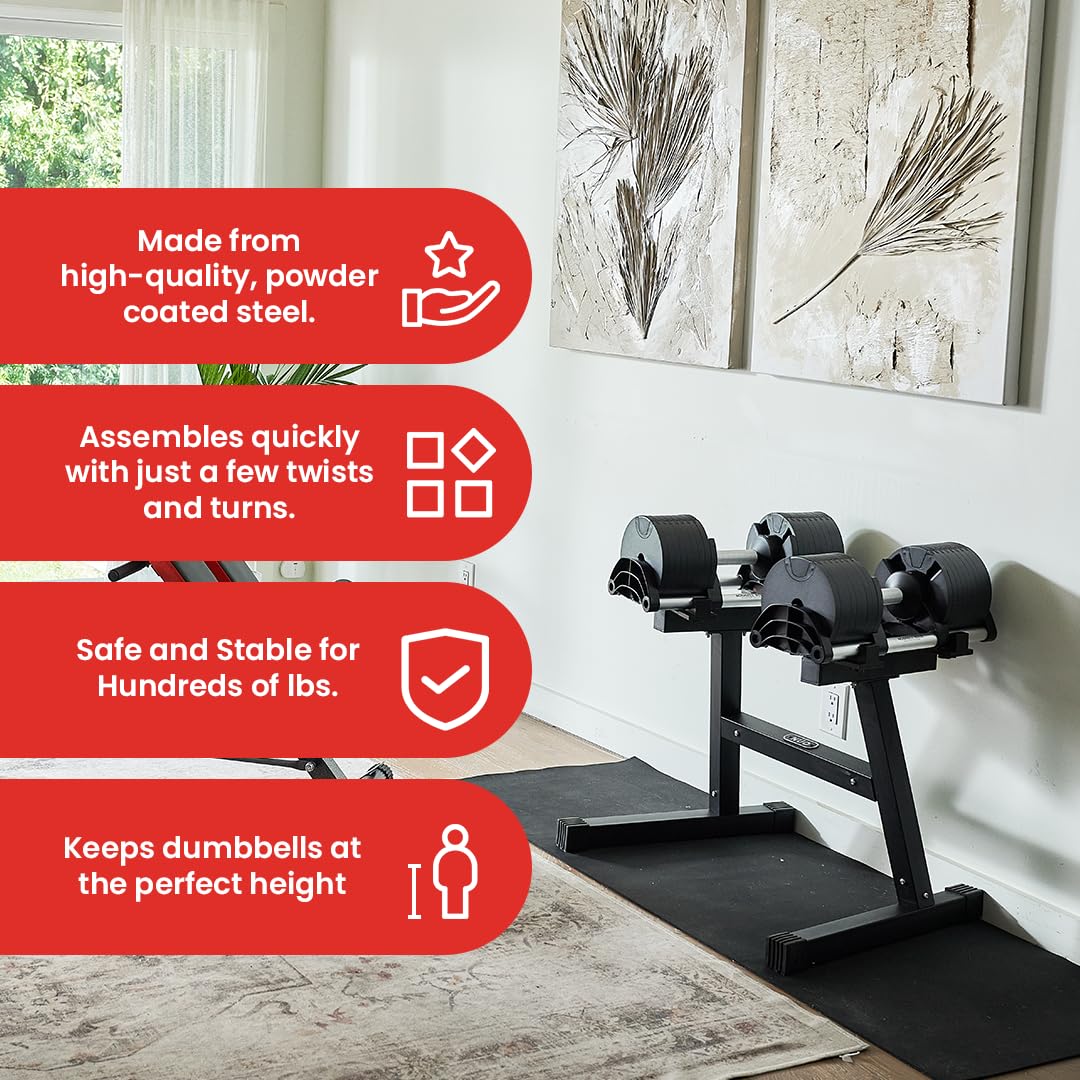FF Finer Form Nuobell Adjustable Dumbbell Rack & Stand for Nuobell Adjustable Dumbbell Set – Safe, Convenient, and Prevents Accidents. Dumbbell Rack Only, No Weights Included