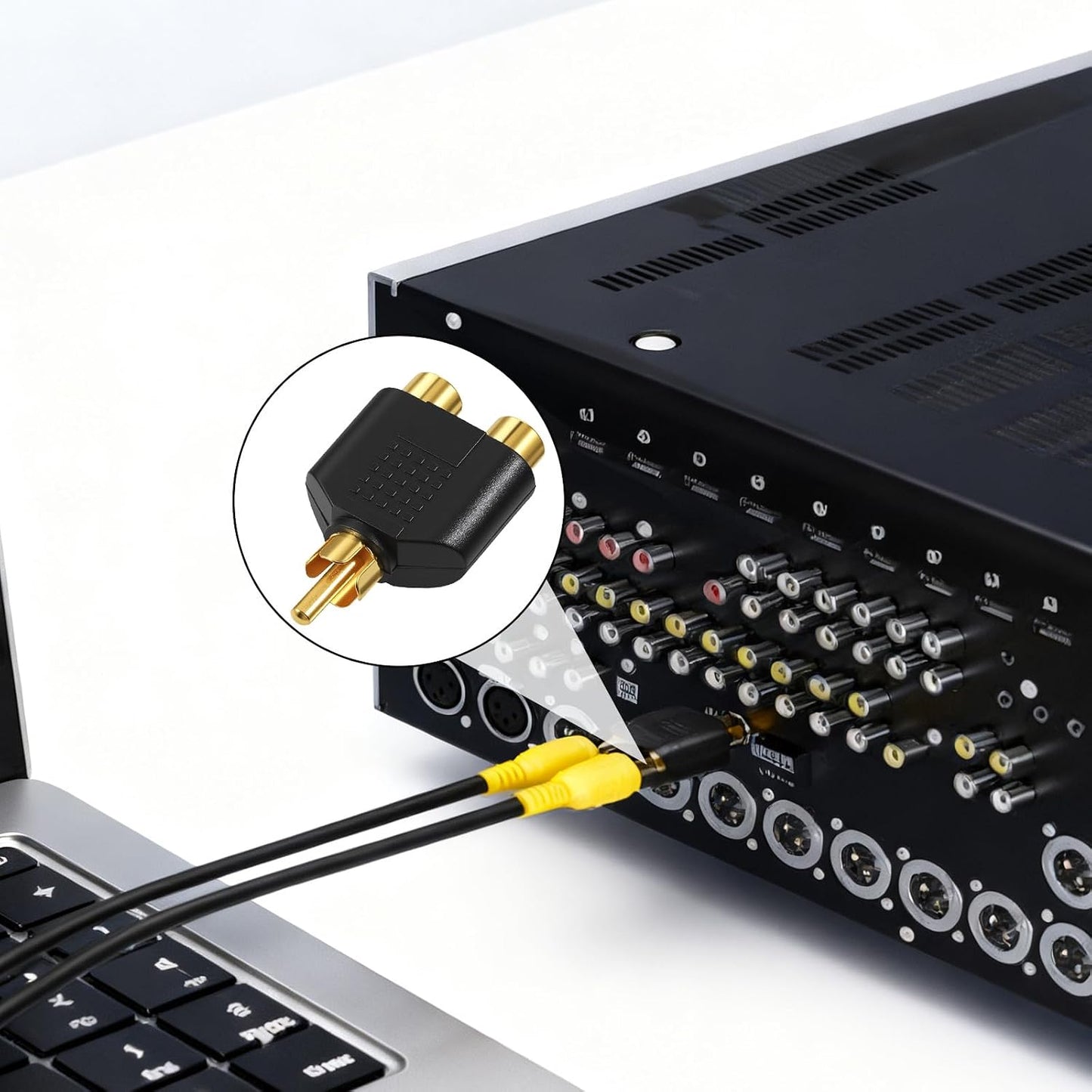 Eldraqth 3.5 mm 3.5mm (6 Pack) RCA Y Splitter Adapter TRS to Dual RCA F Stereo Male to Dual Female Audio Breakout