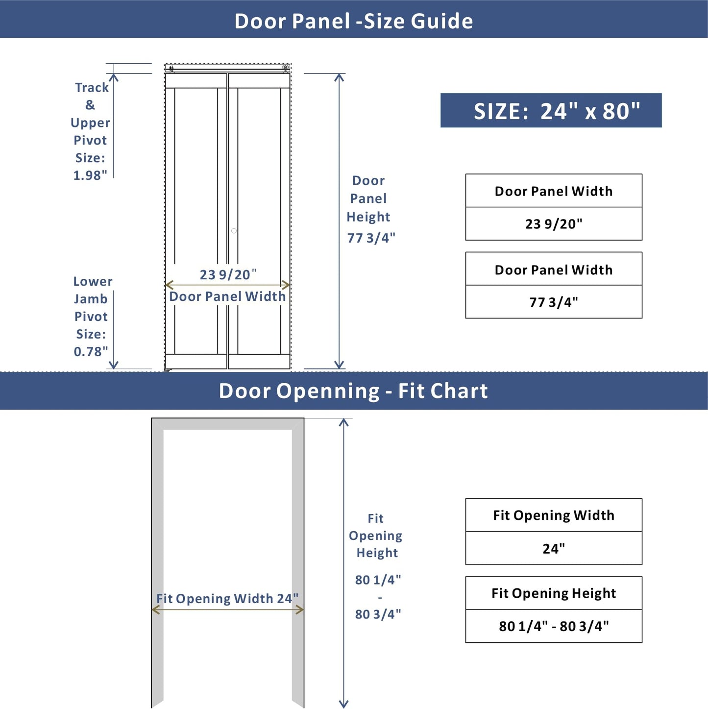BARNER HOME Half Louvered Bi-Fold Door, Fits 24" x 80" Standard Openings, White Folding Closet Door with Hardware Kit, Ventilated Top MDF 2 Panels, Ideal for Laundry, Bedroom, or Pantry