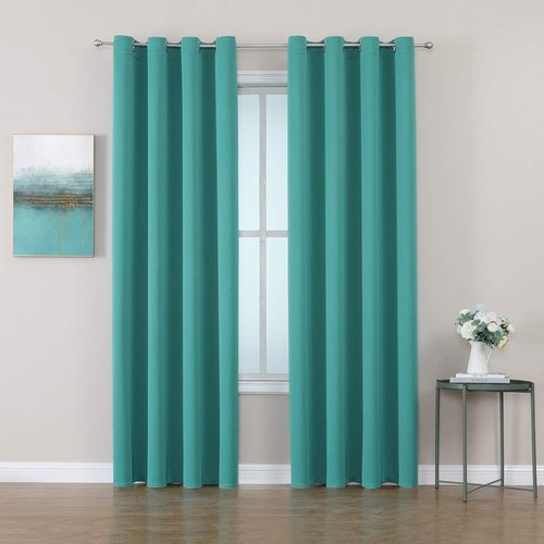 ChrisDowa Blackout Curtains - Thermal Insulated Room Darkening Panels, Teal, 52 x 108 Inches, 2-Panel Set