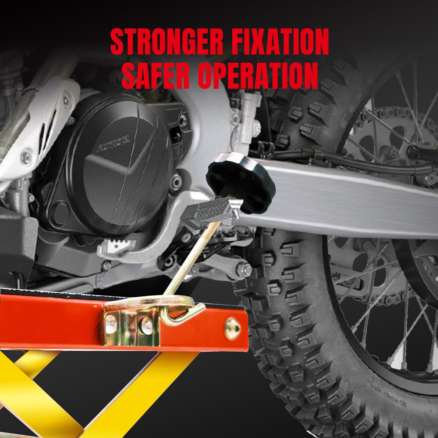 Jack Boss 350 Lbs Motorcycle Lift Jack Table, Hydraulic Foot-Operated Scissor Lift Jack for ATV Dirt Bike, Motorcycle Stand with 4 Wheels