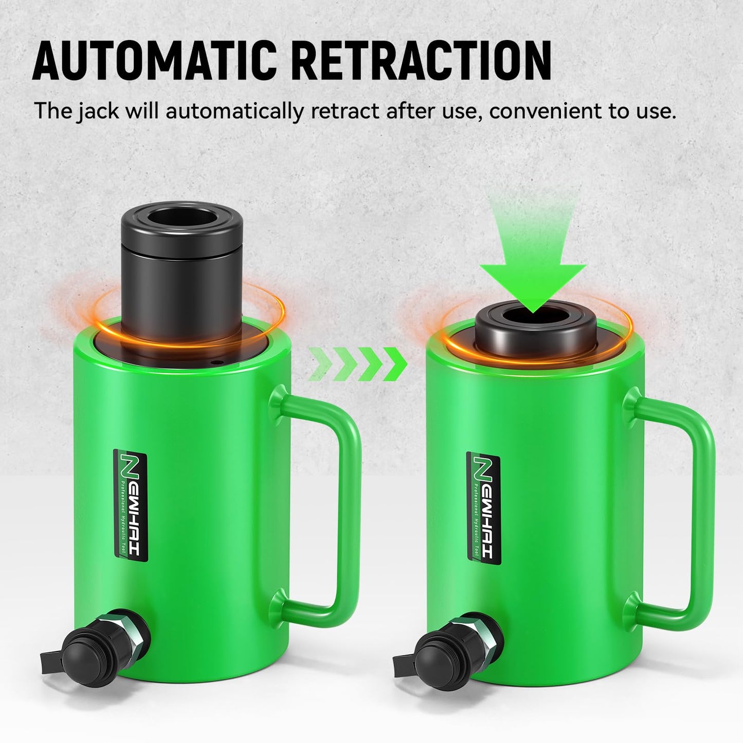 Newhai Hydraulic Hollow Jack 30 ton Hollow Hydraulic Ram with 2 inch Stroke Automatic Retraction Hydraulic Cylinder for Lifting Tensioning Construction Industrial Applications (30 ton; 2 inch Stroke)
