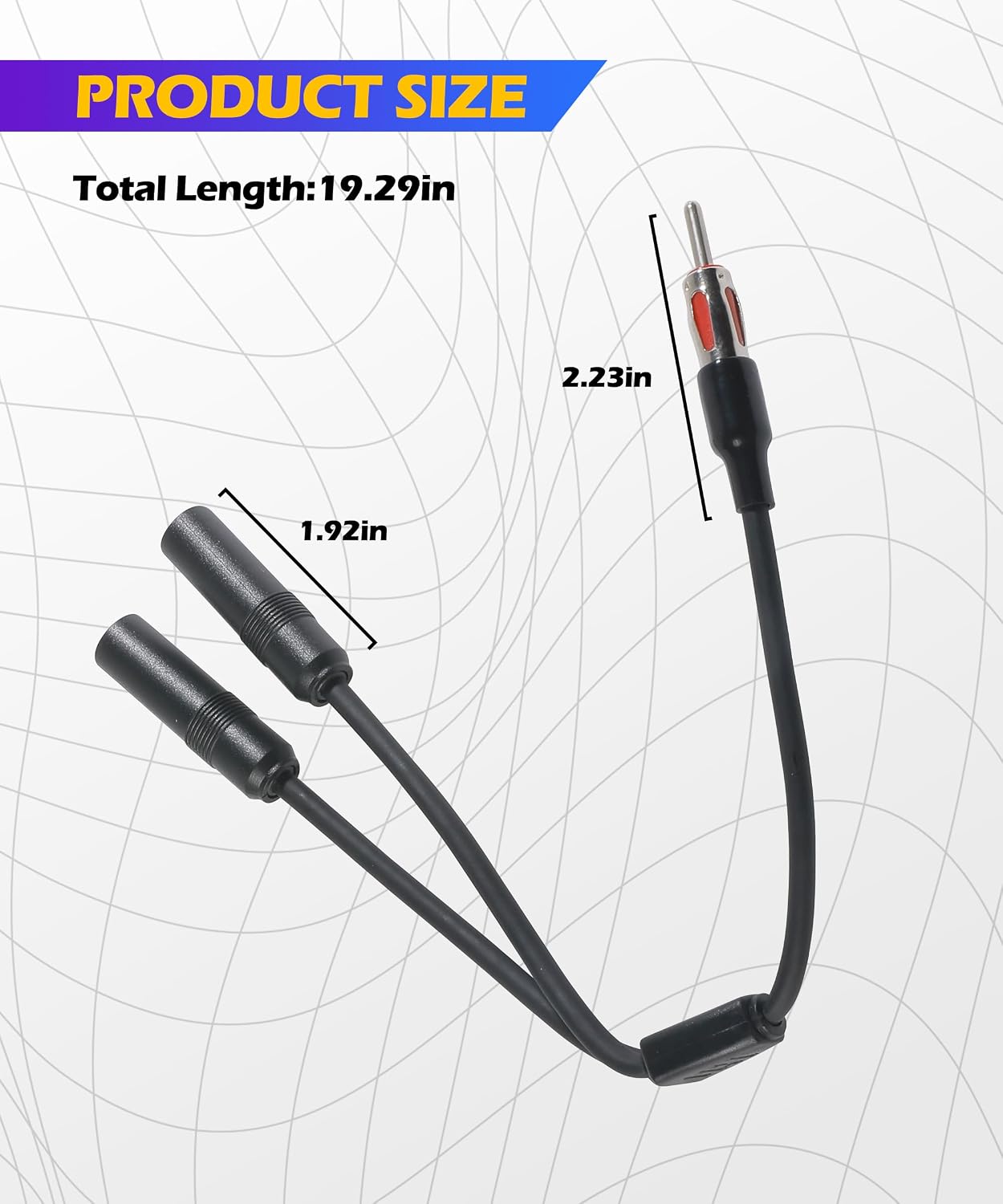 SCUARI 1 2 Car Antenna Adapter,Antenna Adapter for Car Stereo,Car Accessories Male to Female Y Antenna Cable,Radio