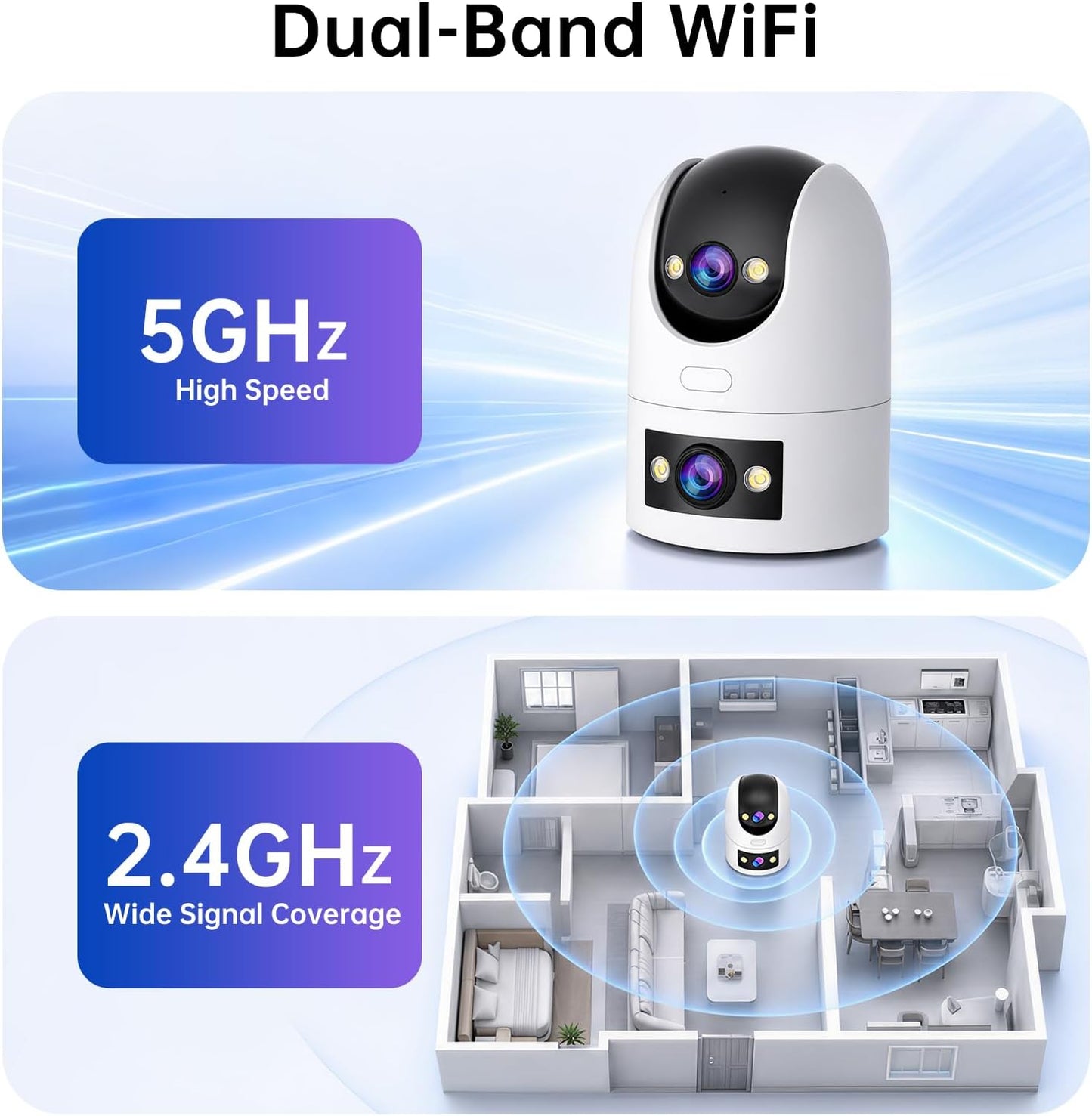 JOOAN 2K 5G/2.4G 2-Way IP66, 1 Pack Indoor Camera WiFi Pet Camera, Outdoor Security Camera, Cameras for Home Security