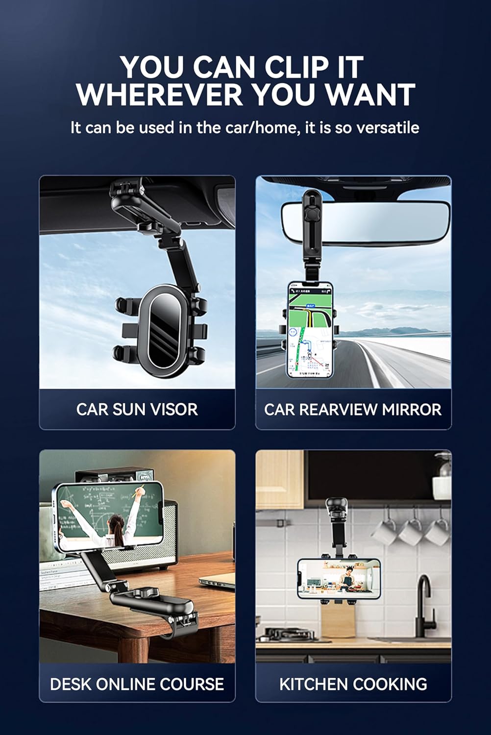 Temvue Car Photography Phone Mount Stabilizer, Universal Cell Phone Car Mount Metal Anti-Shake POV View for Navigation