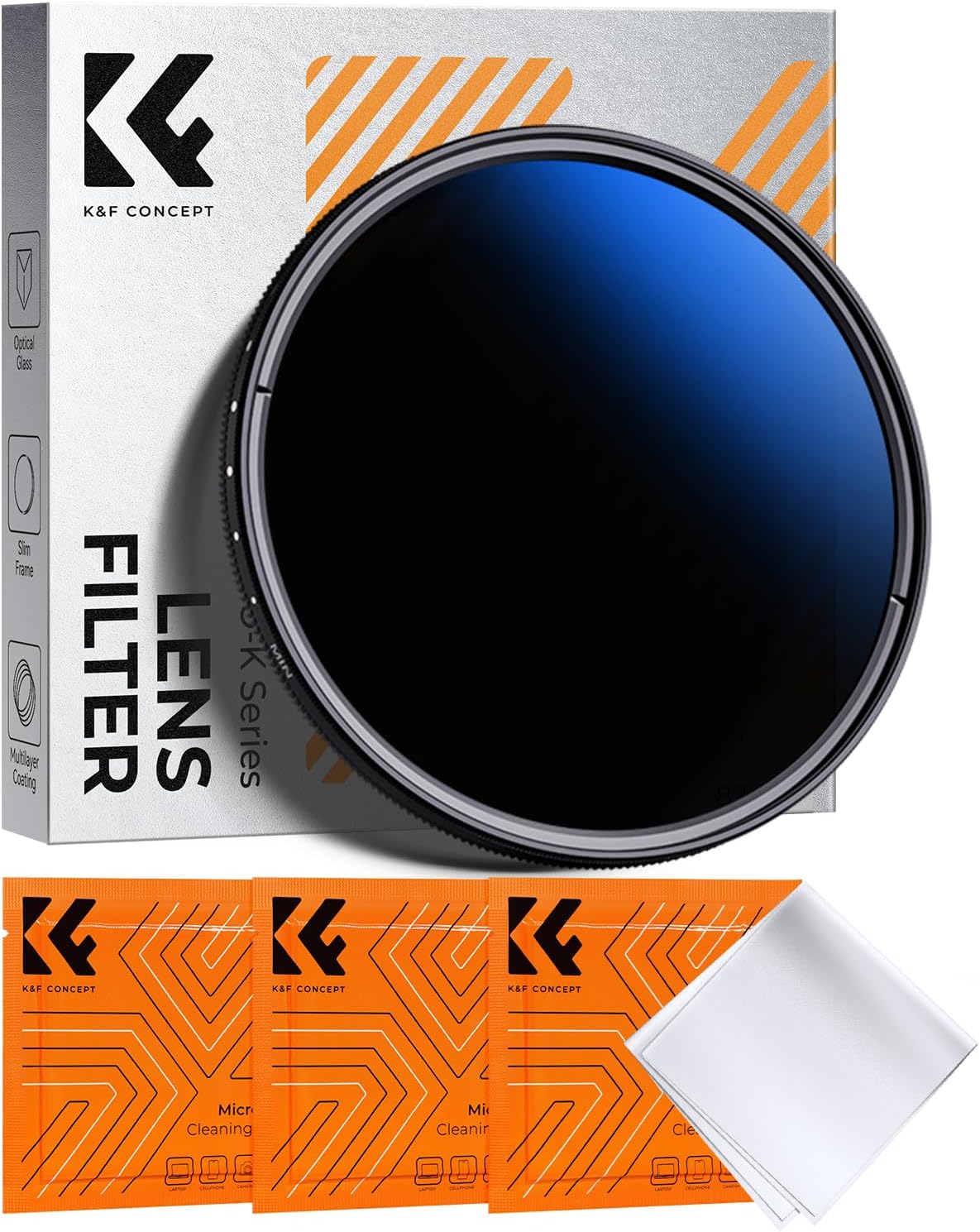 K&F CONCEPT 67mm ND2-ND400 (1-9 18 Variable ND Lens Filter Stops) Multi-Layer Coatings Adjustable Neutral Density Ultra