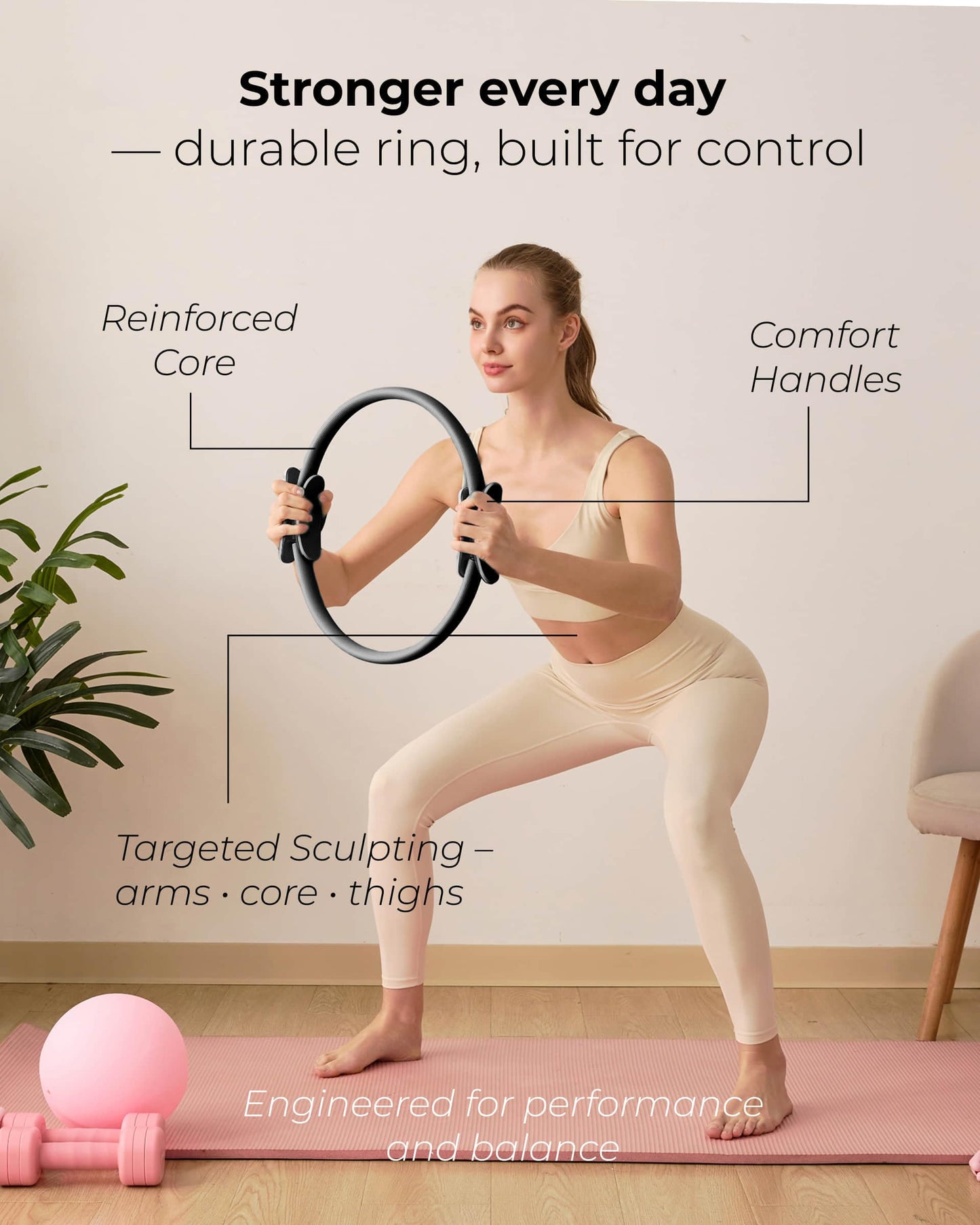 kure.fit Pilates Kit for Women – Home Pilates Equipment Set with Ring, Ball & Resistance Bands | Pilates Starter Kit with Accessories in Gift Box