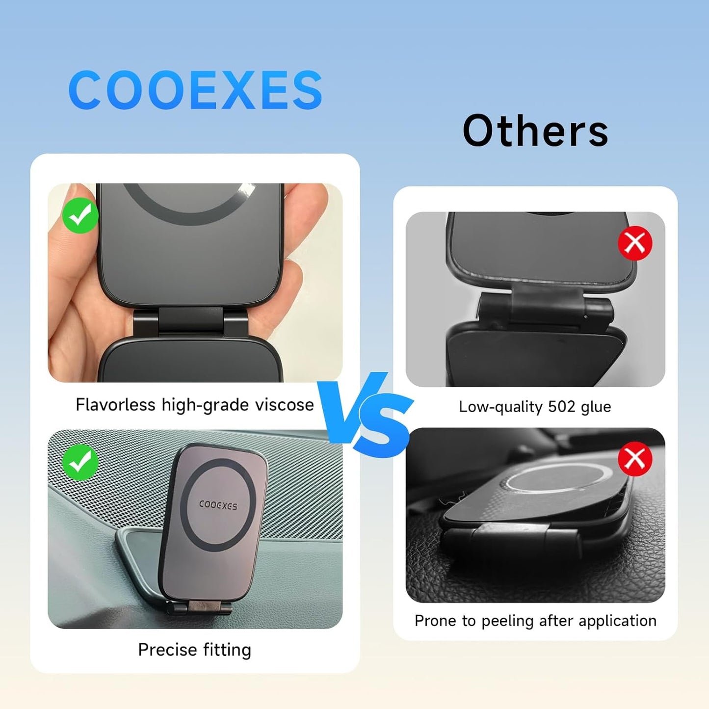 COOEXES Magnetic Phone Holder for Car, MagSafe Car Mount with Dual Side Strong Magnets,Ultrathin Adjustable Cell Phone