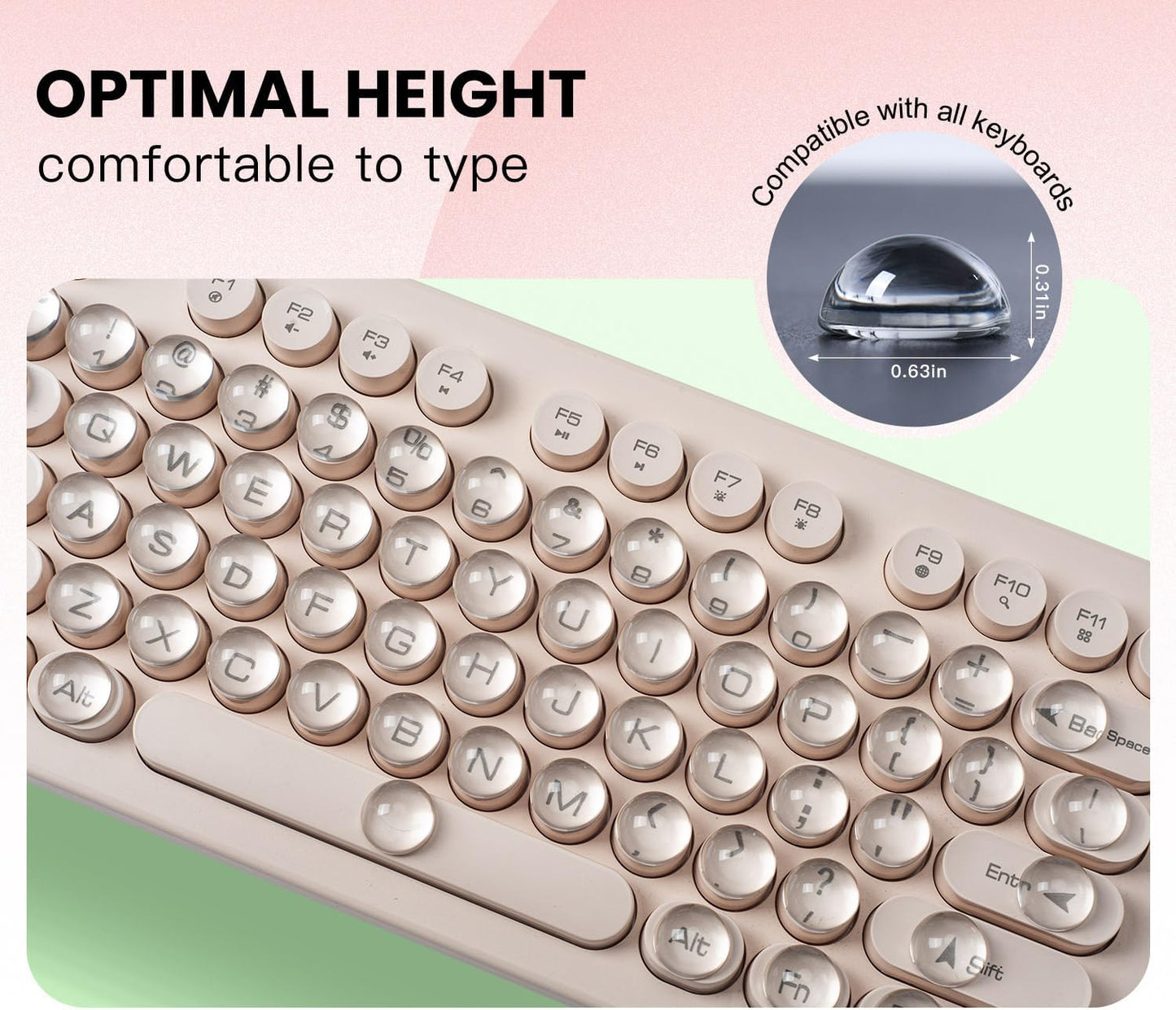 110PCS Keyboard Cover Stickers for Long Nails - Clear Glass Bubbles Long Nail Keyboard Cover, Raised Acrylic Nail Art