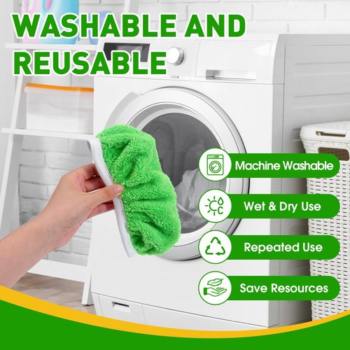 12Pcs Reusable Microfiber Mop Pads Compatible with Sweeper Mops,Dry Sweeping Cloths & Wet Mopping Pads Refills,Washable Mop Pads for Floor Cleaning