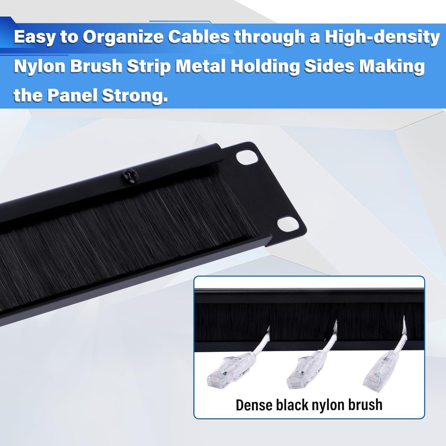 GeeekPi 10 inch 1U T1/T0/T2/T1 Plus/T0 Plus/TL1 10 inch (2) Brush Cable Manager Rack Mount Cable Management Panel