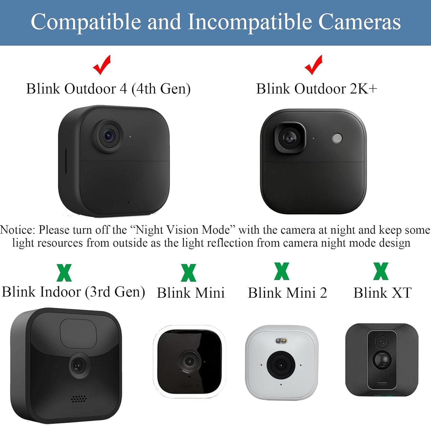 VVHOOY 4 (4th 2K+, 20-Degree Window Mount Compatible with Blink Outdoor Camera Gen) Blink Outdoor Secured Camera Glass
