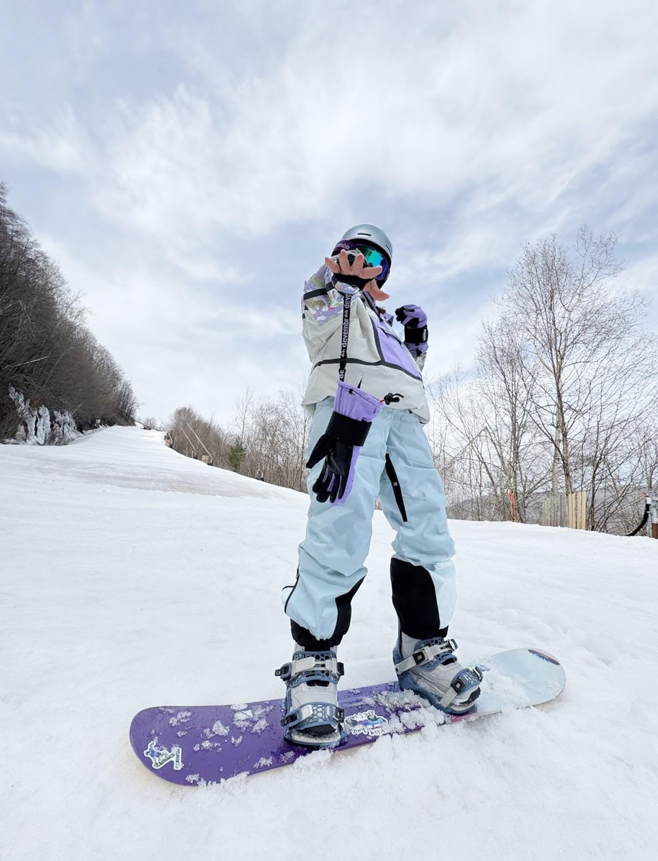GSOU SNOW Womens Baggy Snowboard Pants Ski Bibs Snow Loose Overalls Waterproof Windproof Insulated Warm