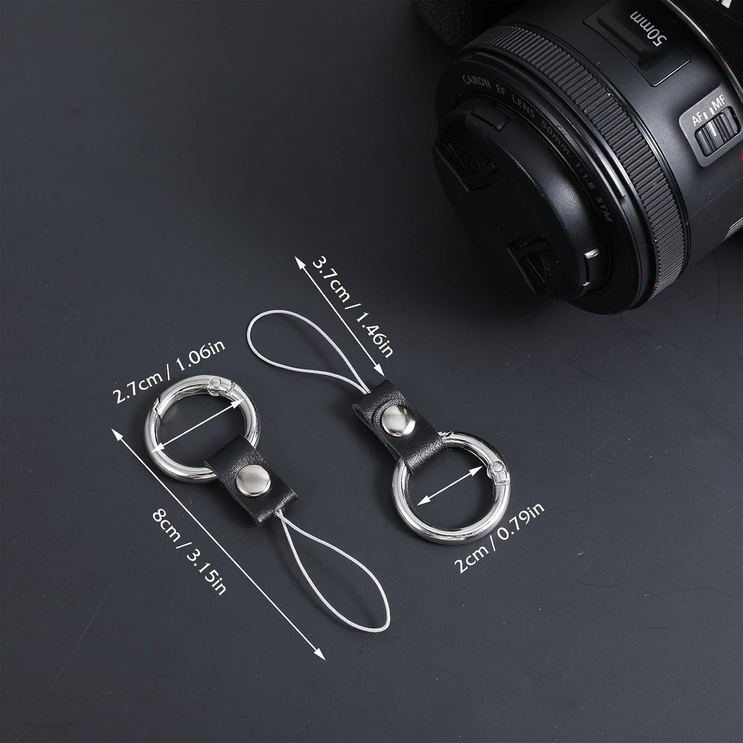 Yuanchu 2Pcs Camera Strap Quick Release Loops Connector, Camera Strap Metal Loop Connectors Connect Adapter Connection