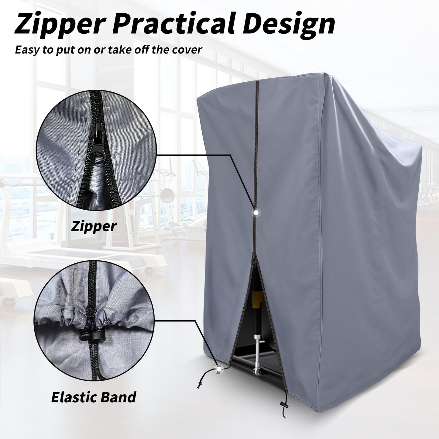 XYZCTEM Treadmill Cover, Dustproof Waterproof Folding Treadmill Cover, Fit for Most Indoor Outdoor Sunscreen Fold-able Treadmills, Grey