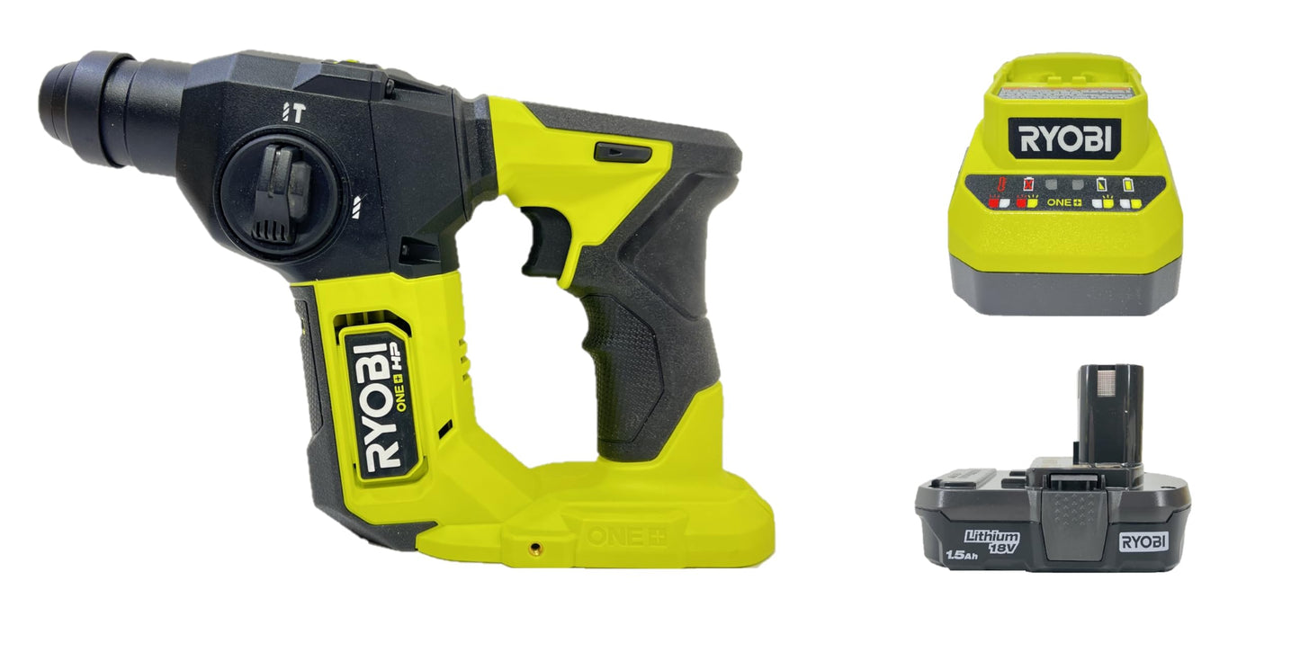 RYOBI 18V ONE+ HP Compact Brushless Cordless 5/8" SDS-Plus Rotary Hammer Drill with Battery and Charger (Bulk Packaged)