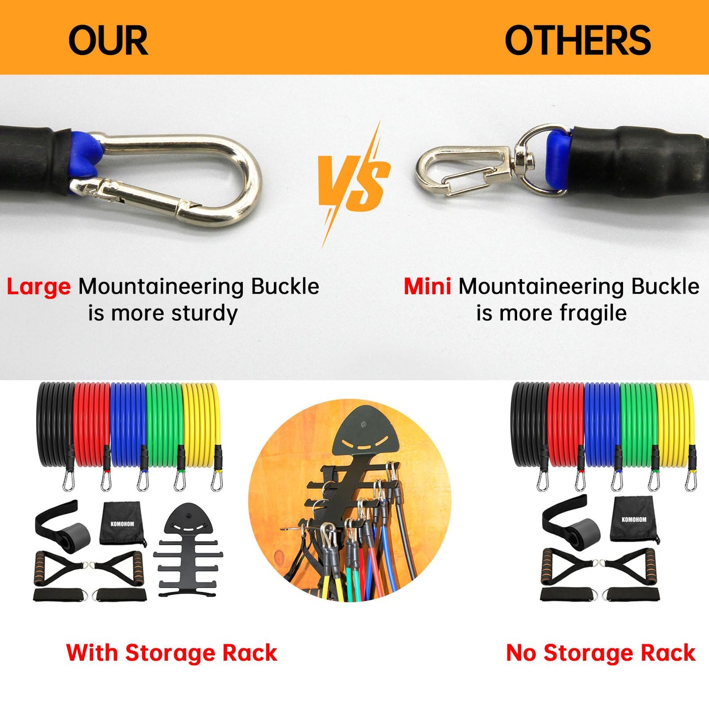 Resistance Bands Set with Gym Storage Rack for Working Out, Fitness Exercise Bands,Workout Bands,Strength Bands,Weight Bands,Training Bands,Dopa Bands,Elastic Resistance Tubes with Handles