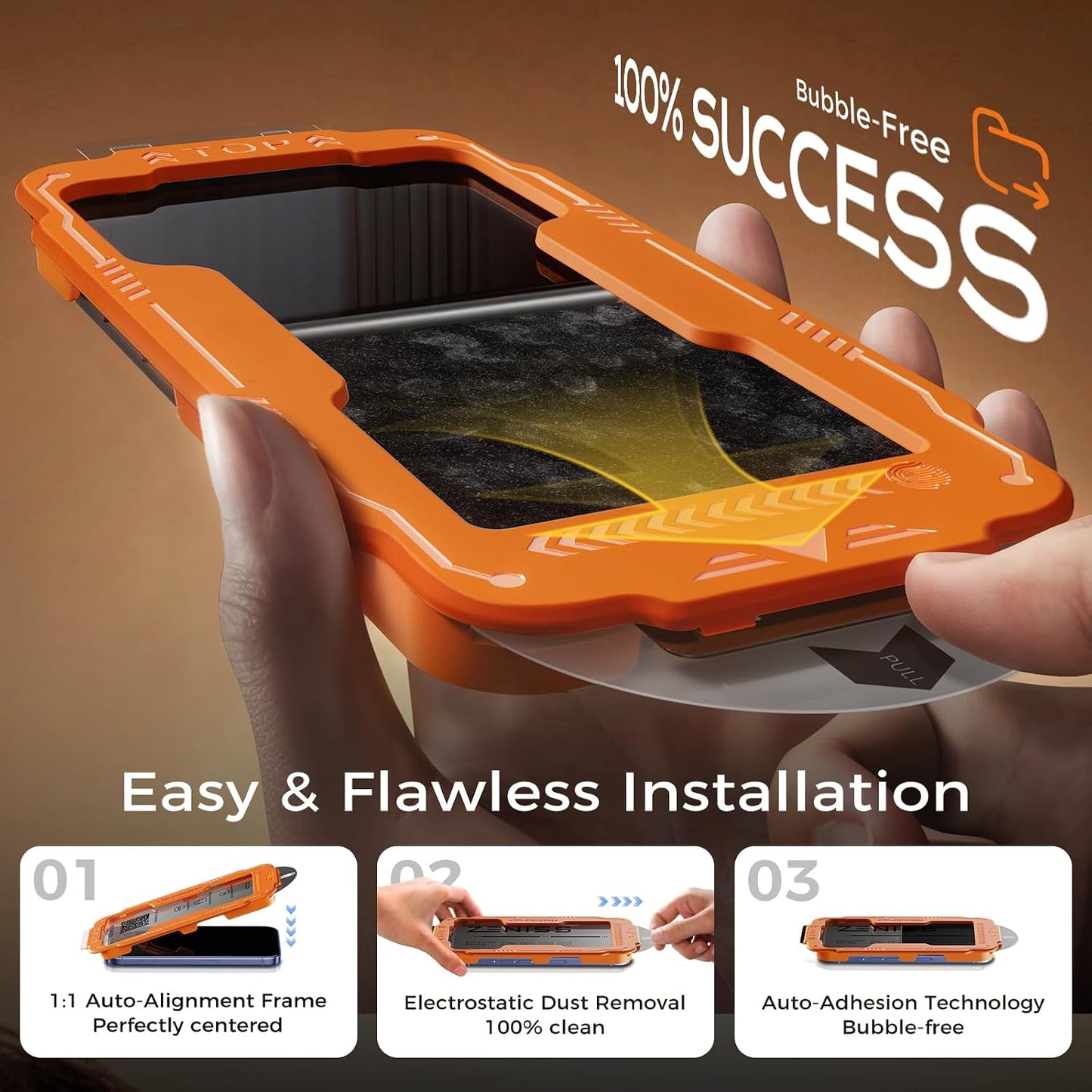 9H+ 16 12FT 6.7", 2 Pack Zeniss NeverBreak Hardness for iPhone Plus Screen Protector Military Grade Protection
