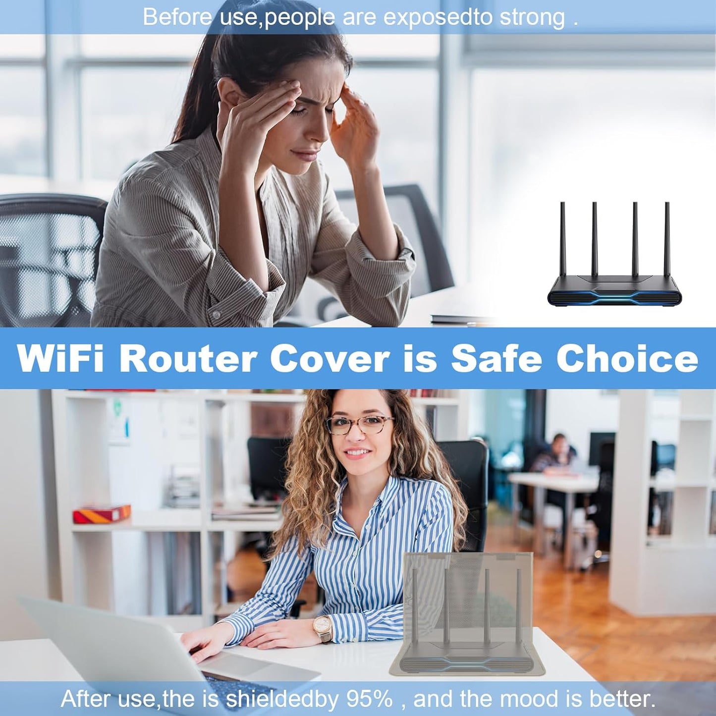 LOYDBDT 14"x15.5" WiFi Router Cover, Protection Shielding Cover, WiFi Router Guard for Home