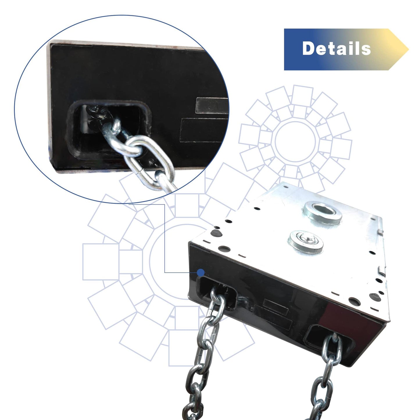 LAJIAOZ Garage Door Chain Hoist - 4:1 Reduced Drive Heavy Duty Hoist for Roll Up Doors and Jackshaft Garage Door Openers