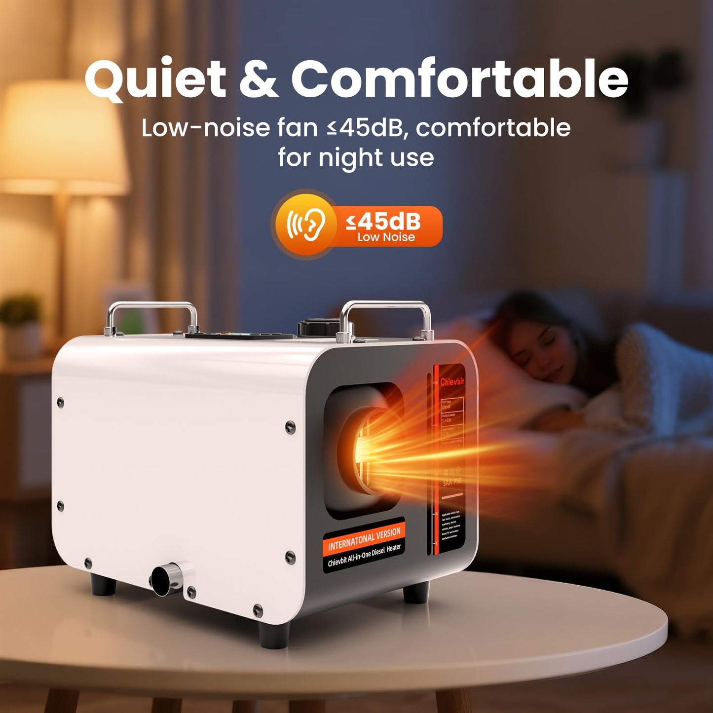 8KW All-in-One Diesel Air Heater, 12V/24V/110V Portable Parking Heating System with 5L Horizontal Fuel Tank, LCD Switch & Remote Control for RV Truck Camper Boat Garage Home