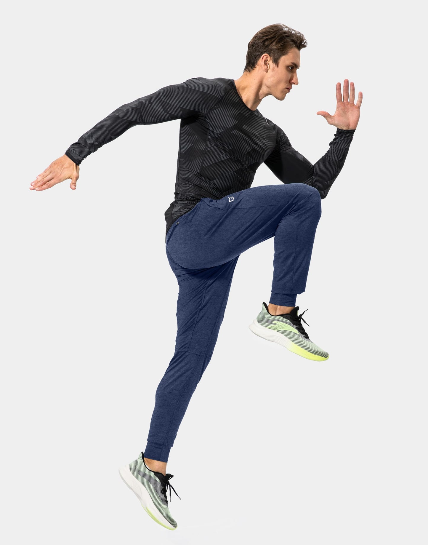 G Gradual Men's Sweatpants with Zipper Pockets Athletic Pants Traning Track Pants Joggers for Men Soccer, Running, Workout(Heathered Academy Blue,L)