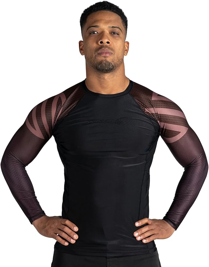 Sanabul Essential Long Sleeve Compression Training Rash Guard for MMA BJJ Wrestling Grappling and No Gi Jiu Jitsu rashguard