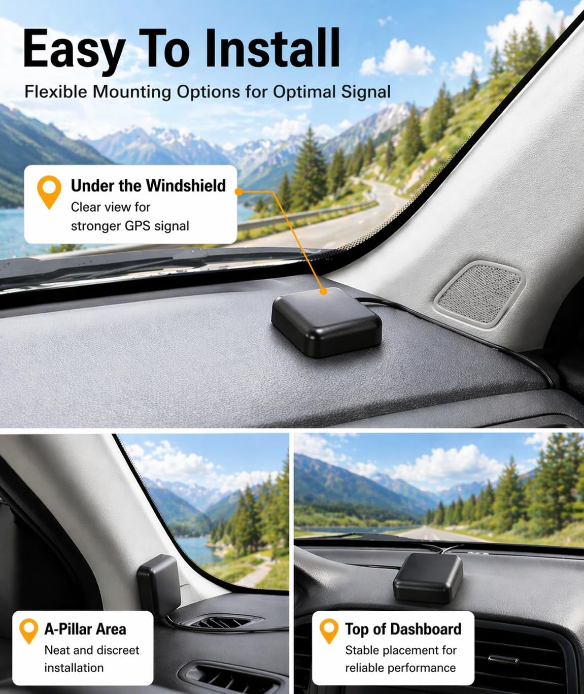 ViaBecs 5.68ft GPS Navigation Antenna SMA Male Connector for Car Stereo Head Unit, Active GPS Antenna, Cable