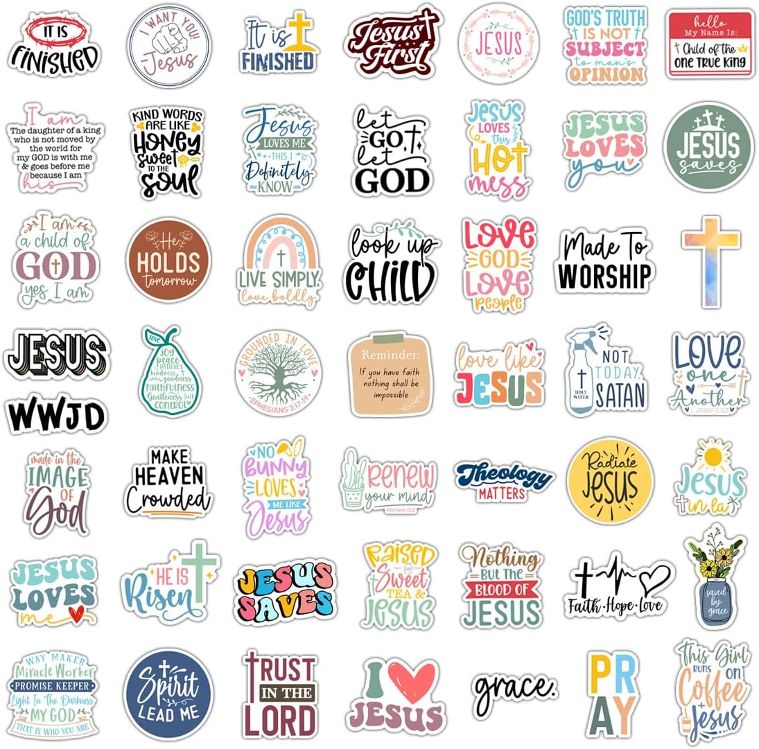 Skiennix 100 Pack Christian Stickers - Waterproof Vinyl Bible Verse Designs for Kids & Teens | Perfect for Water Bottles, Laptops, and Phone Cases