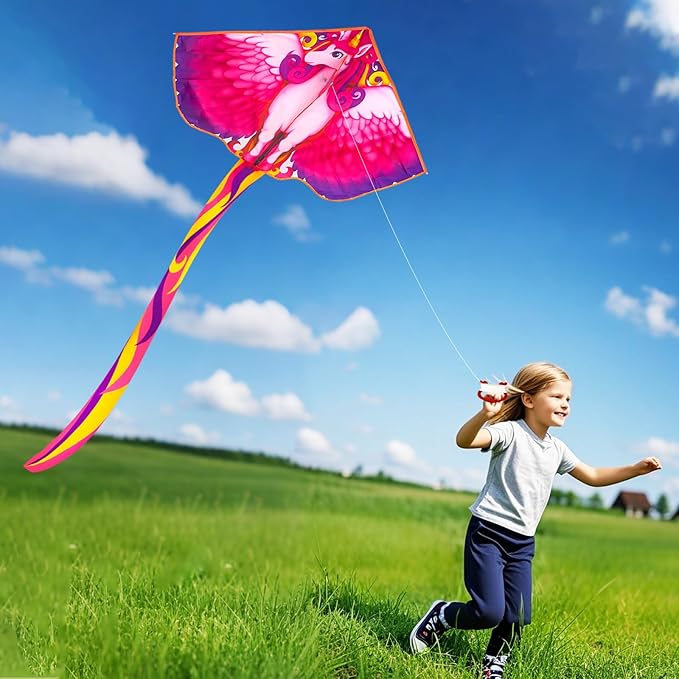 YongnKids Kite for Kids Age 4-8 8-12, Large Kites for Boys Adults Easy to Fly & Assemble, with 328ft String,Perfect for Beach Trip Park Family Activities Outdoor Games