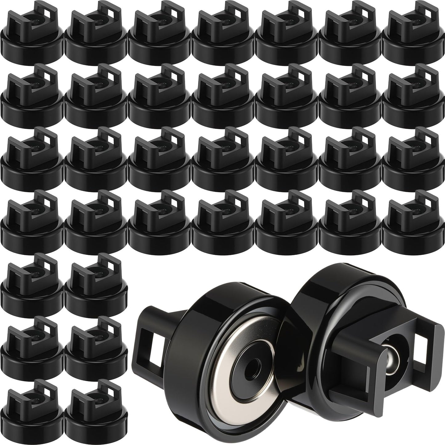 Yookeer 48 Pieces Magnet Zip Tie Mount 22 mm Heavy-duty Magnetic Zip Tie Mounts 22LBS Strong Multipurpose Wire Cable Holder Mount for Home Office Wire Management Marine Electrical Wiring
