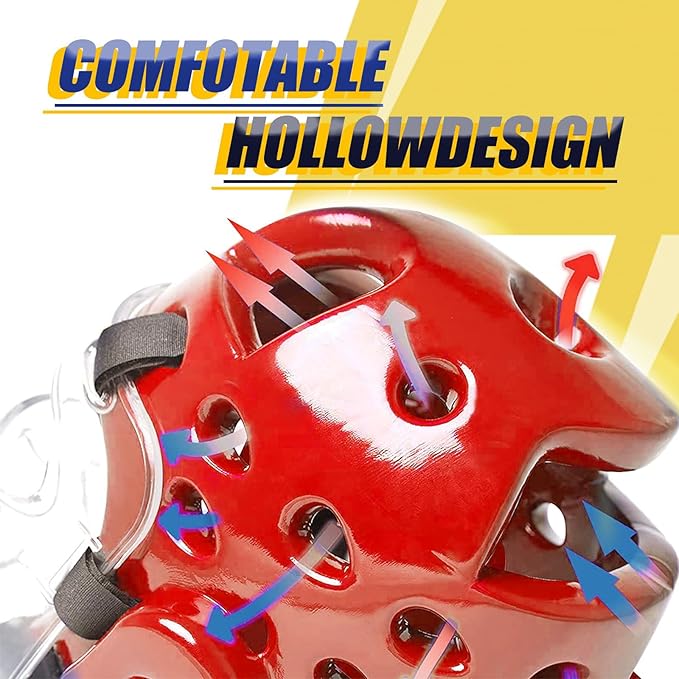 Kids Adults Karate Headgear with Face Shield, MMA Martial Arts Headgear Boxing Soft Helmet Taekwondo Sparring Head Gear