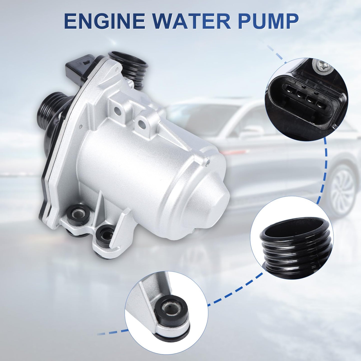 INGKAN 11517568595 Engine Electric Coolant Water Pump Fits for BMW E70 X5 3.0Si 30I 2007 2008 2009 2010 Replace OE 11517546996 11519894484