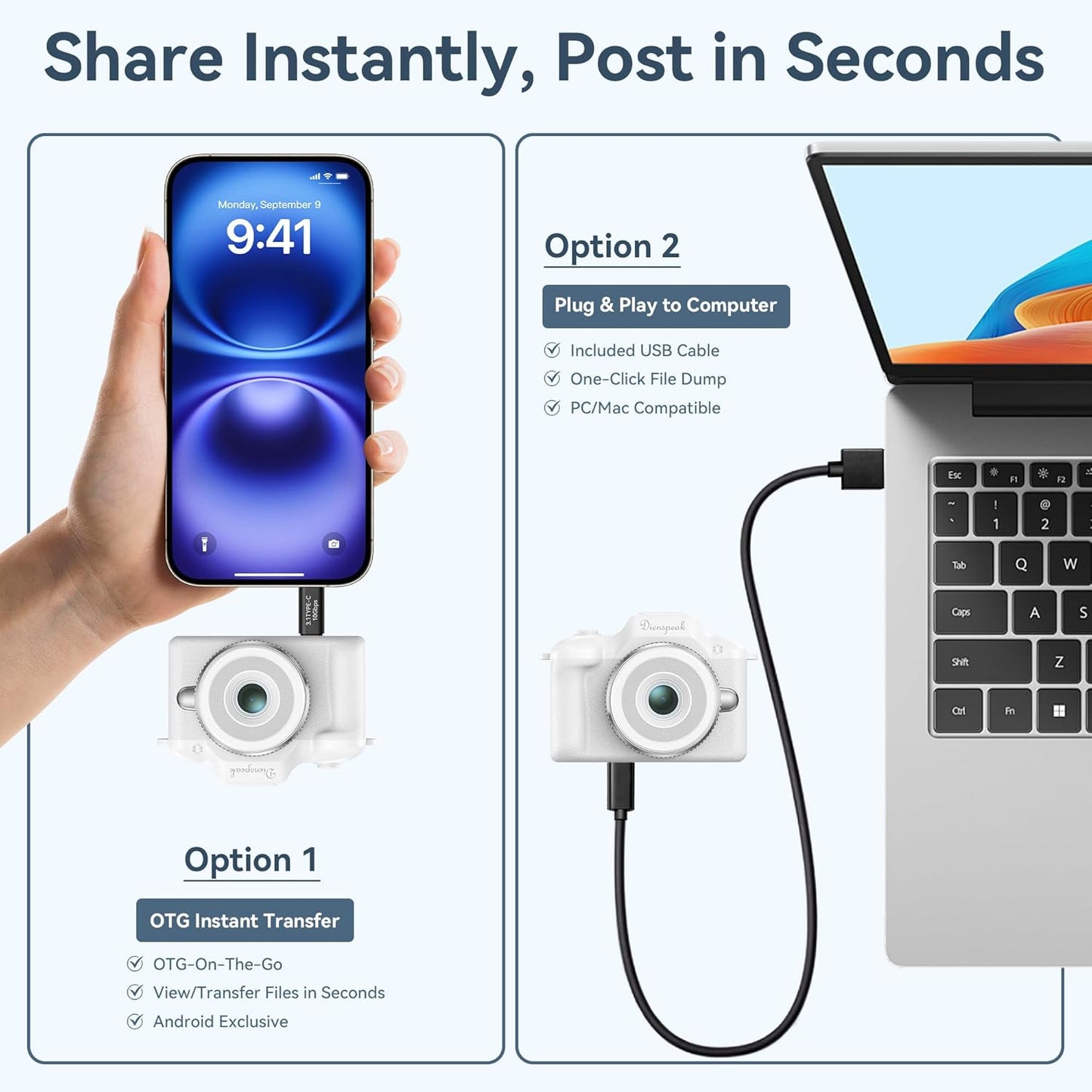 Dienspeak 32GB 1080P Tiny Digital Camera, Vintage Mini Keychain Camera for Teens & Beginners, Cute Portable Small