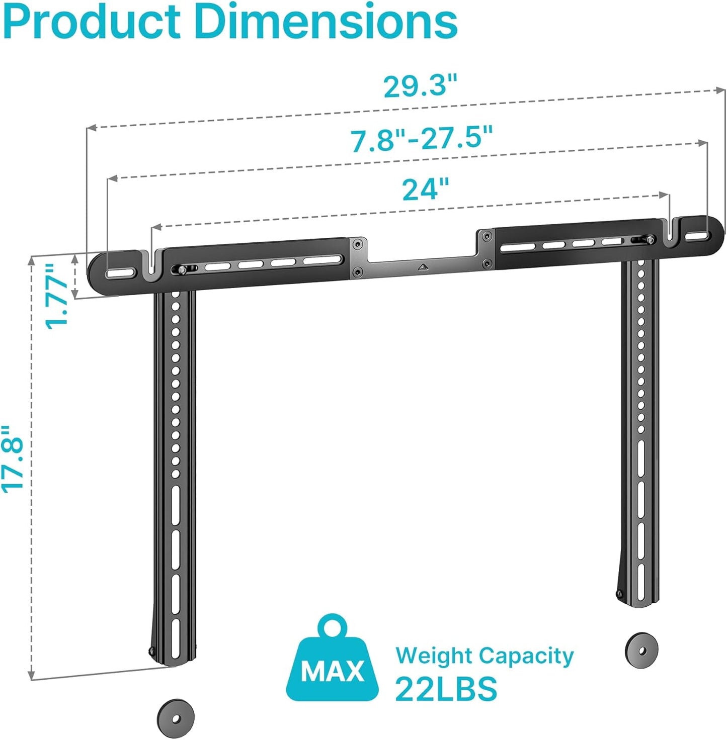 22 Lbs, PEGZONE Soundbar TV Mount Compatible with Sonos Arc & Sonos Arc Ultra,Hold Soundbar Mount for TV for Surround