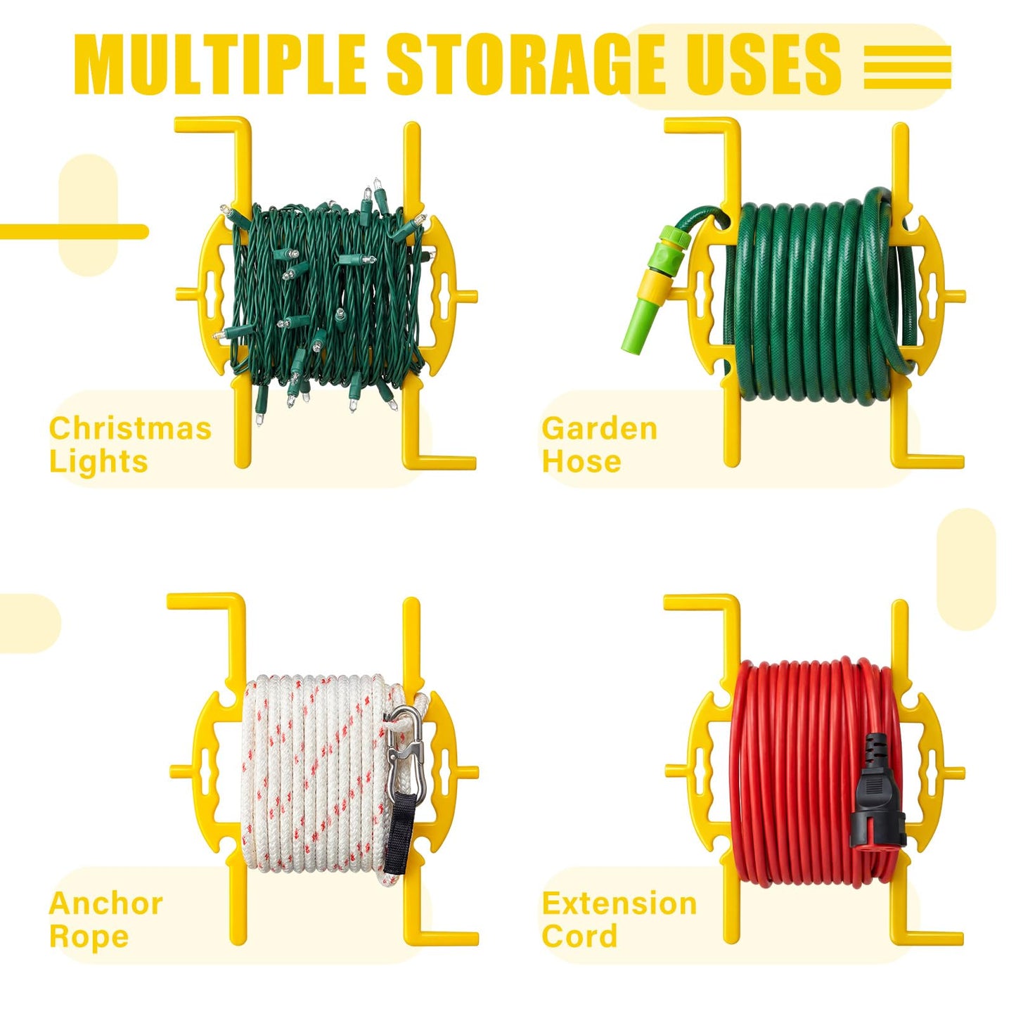 Konohan 1 Pcs Anchor Rope Winder Large Heavy-duty Cord Spool Organizer with Handle Holds up to 150 Feet for Boats Docks Kayaks Paddleboards Anchor Mooring Lines, Ski Tube Robes