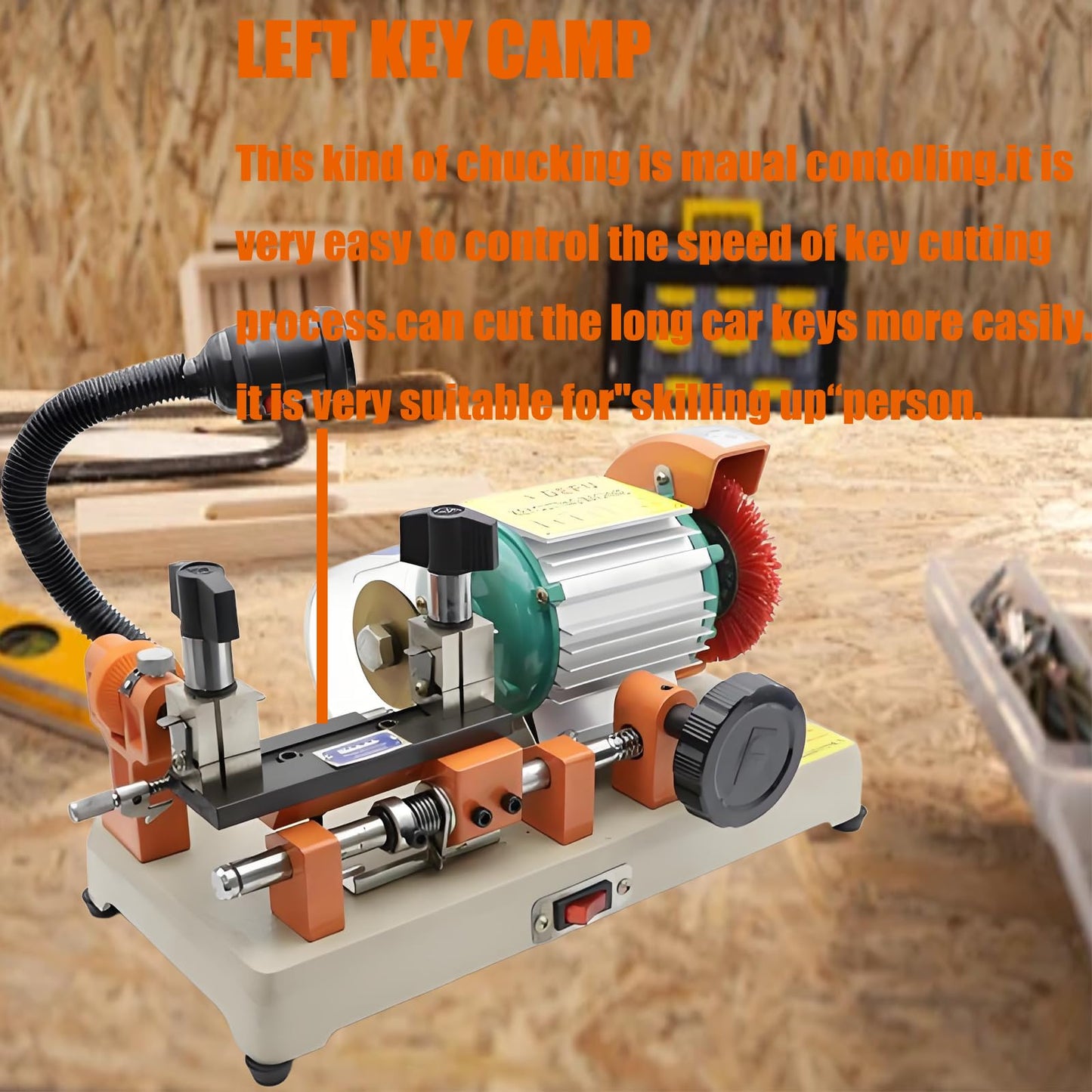 Cutting Machine, Horizontal Cutter Cutting Machine with Brush Cutter, Professional Commercial Keys Cut for Cutting Metal Objects Hardware Stores