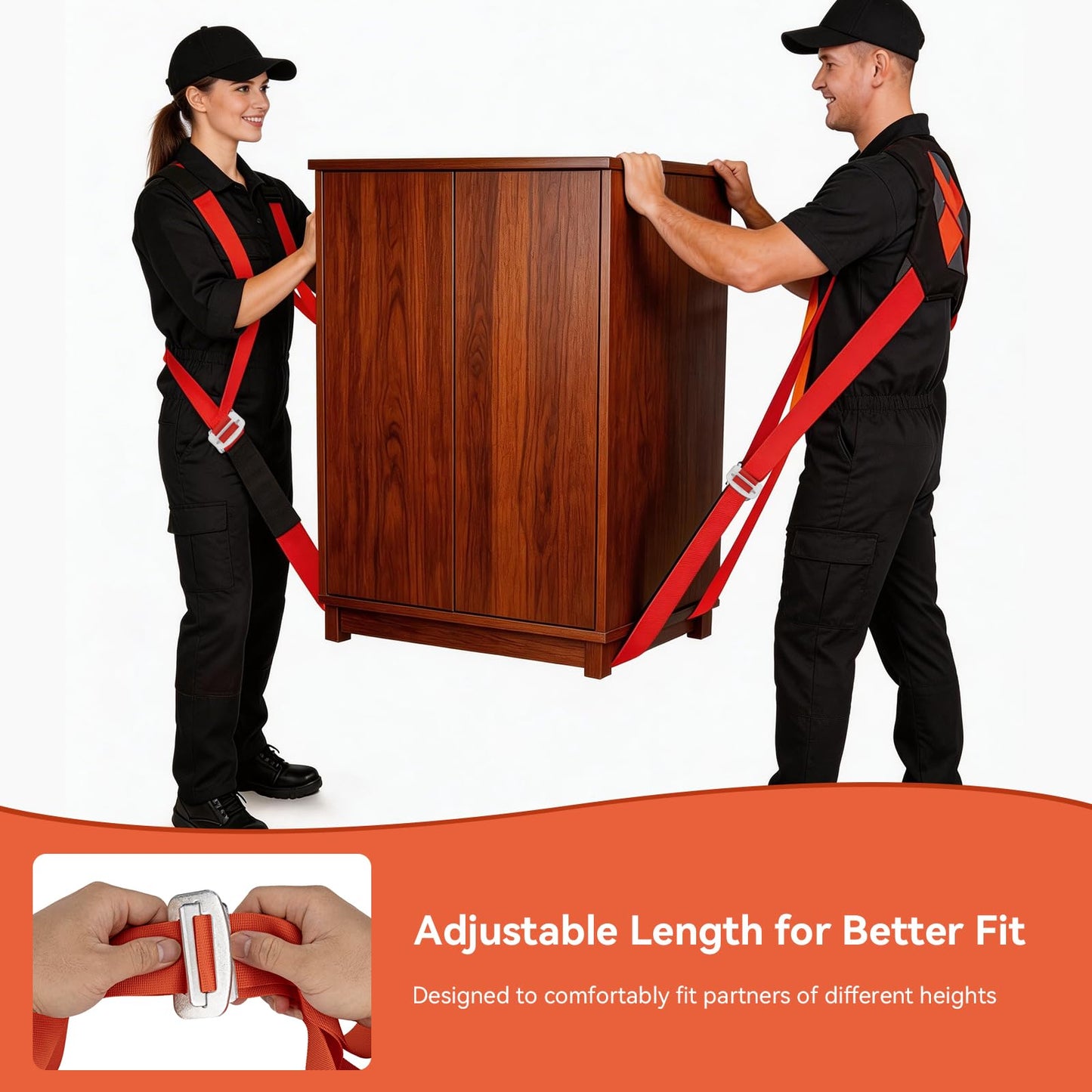 GRENTOOL Moving Straps for Lifting, Lifting Straps with Back Support for 2 Movers, Shoulder Moving System for Move & Carry Furniture Appliances Heavy Objects Up to 880lbs Safely, Efficiently