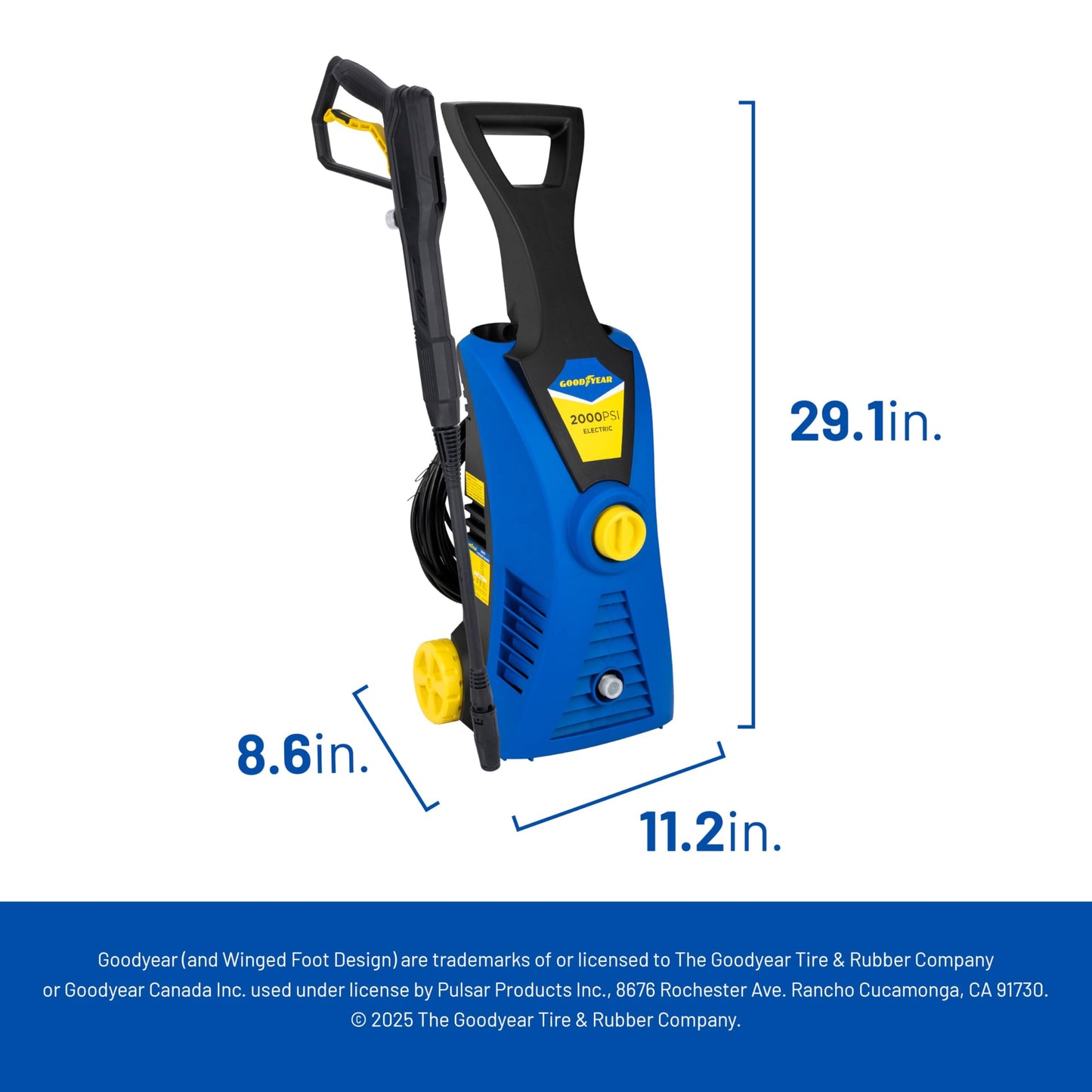 Goodyear 2,000 PSI 1.6 GPM Electric Pressure Washer with Soap Bottle