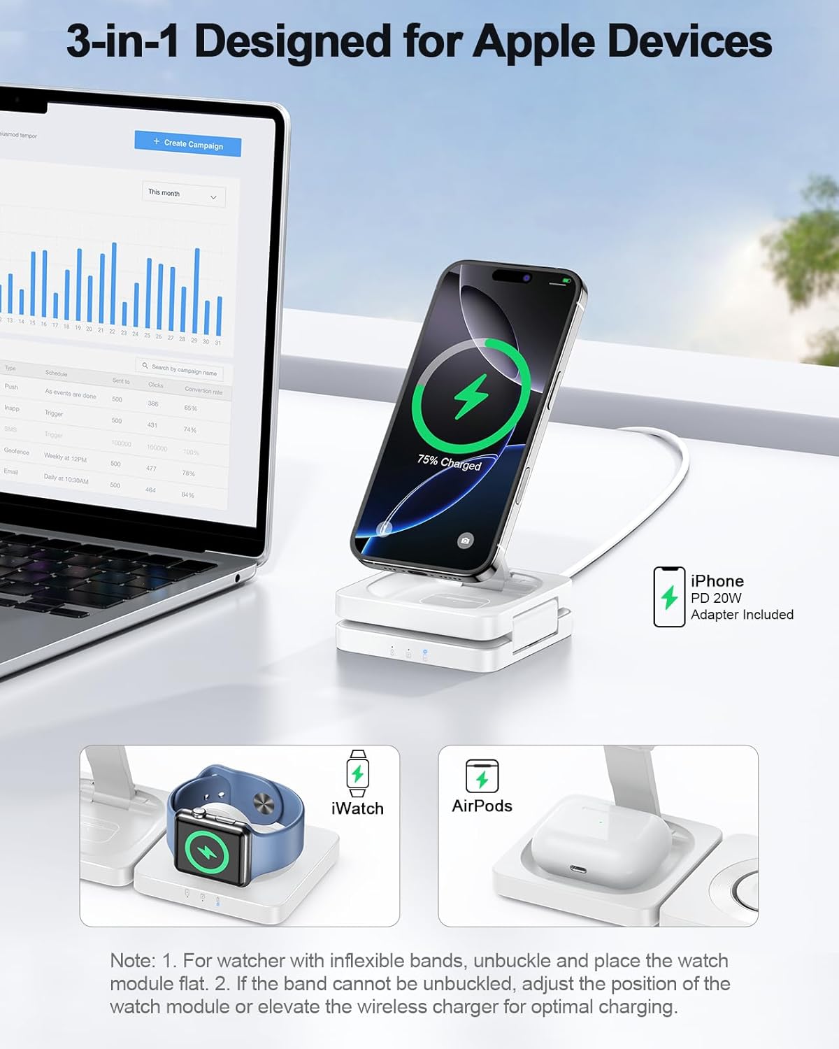 ADADPU 2026 3 1 17 16 15 14 13 12 Magnetic Wireless Charging Station - in Foldable Charger Stand for Multiple Apple