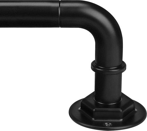 Byondeth Adjustable Curtain Rods - Blackout Wrap Around Design | 16 to 144 Inches, 1 Inch Diameter, Black