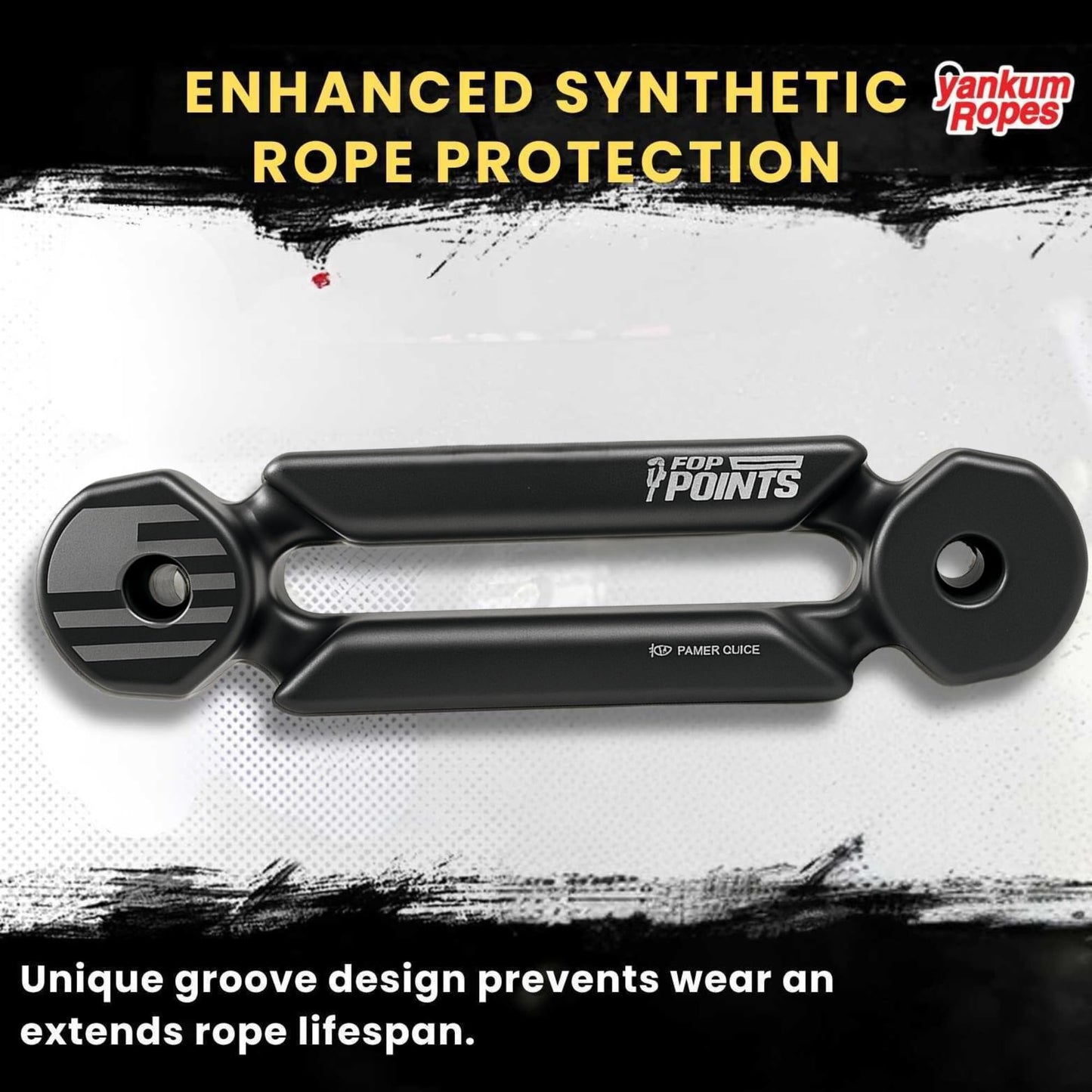 Yankum Groove Winch Fairlead - Synthetic Rope Compatible, Hawse Style, 10" Bolt Mounting, for Jeep, Truck, ATV, Heavy-Duty Winch Accessory - Made in USA