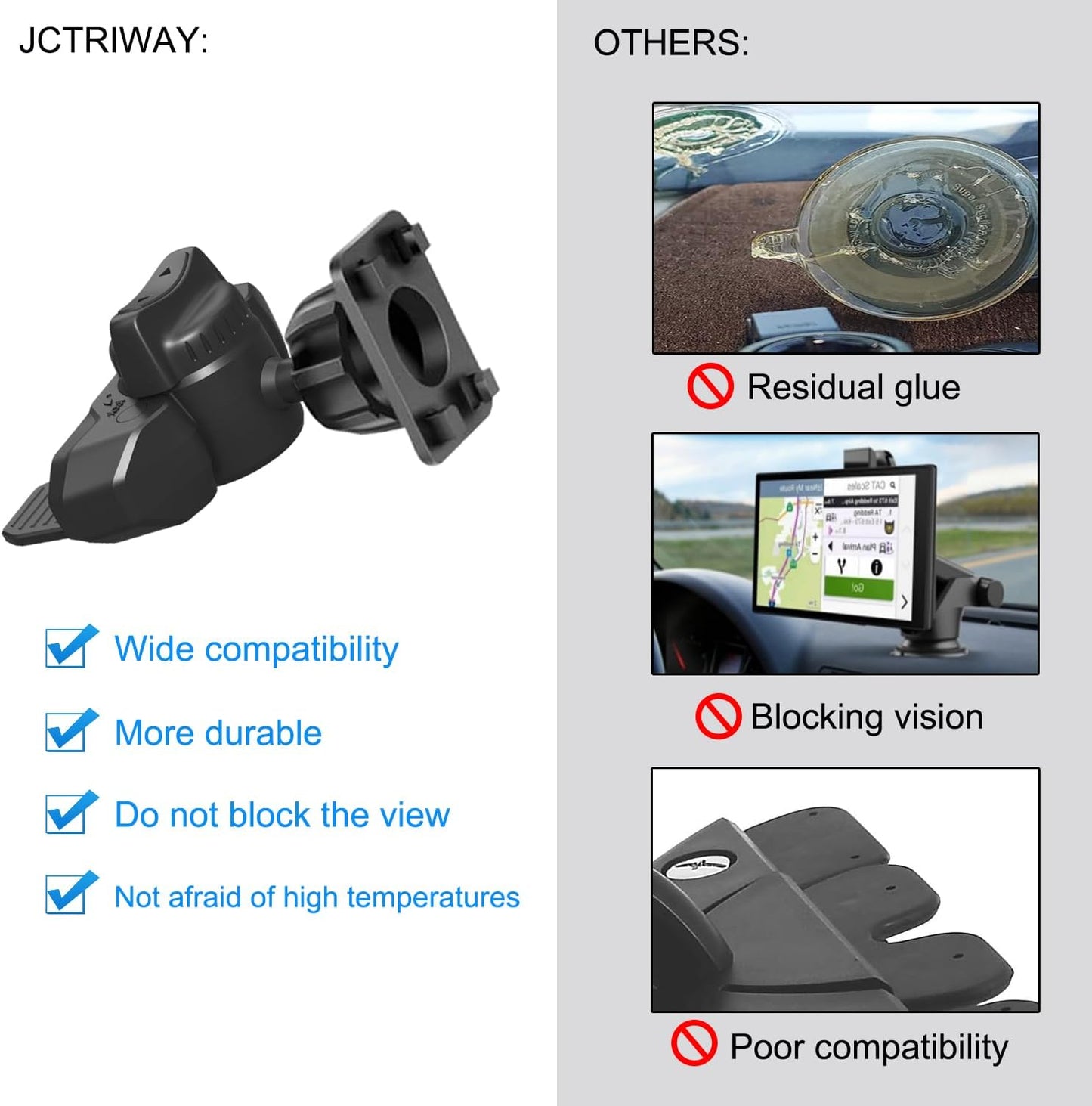 JCTRIWAY 360 CD Mount for Carplay Screen, Rotation CD Slot Carplay Mount for Car, Sturdy and Secure Carplays Holder