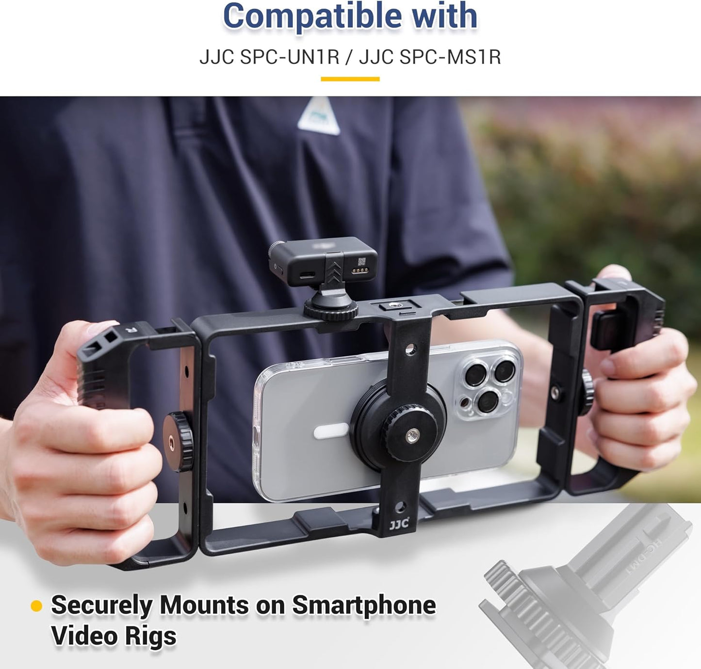 1 1/4"-20, Mic1 JJC Cold Shoe Mount Adapter for DJI Mic with Durable ABS Cold Shoe Adapter for DJI Only, Hot Shoe