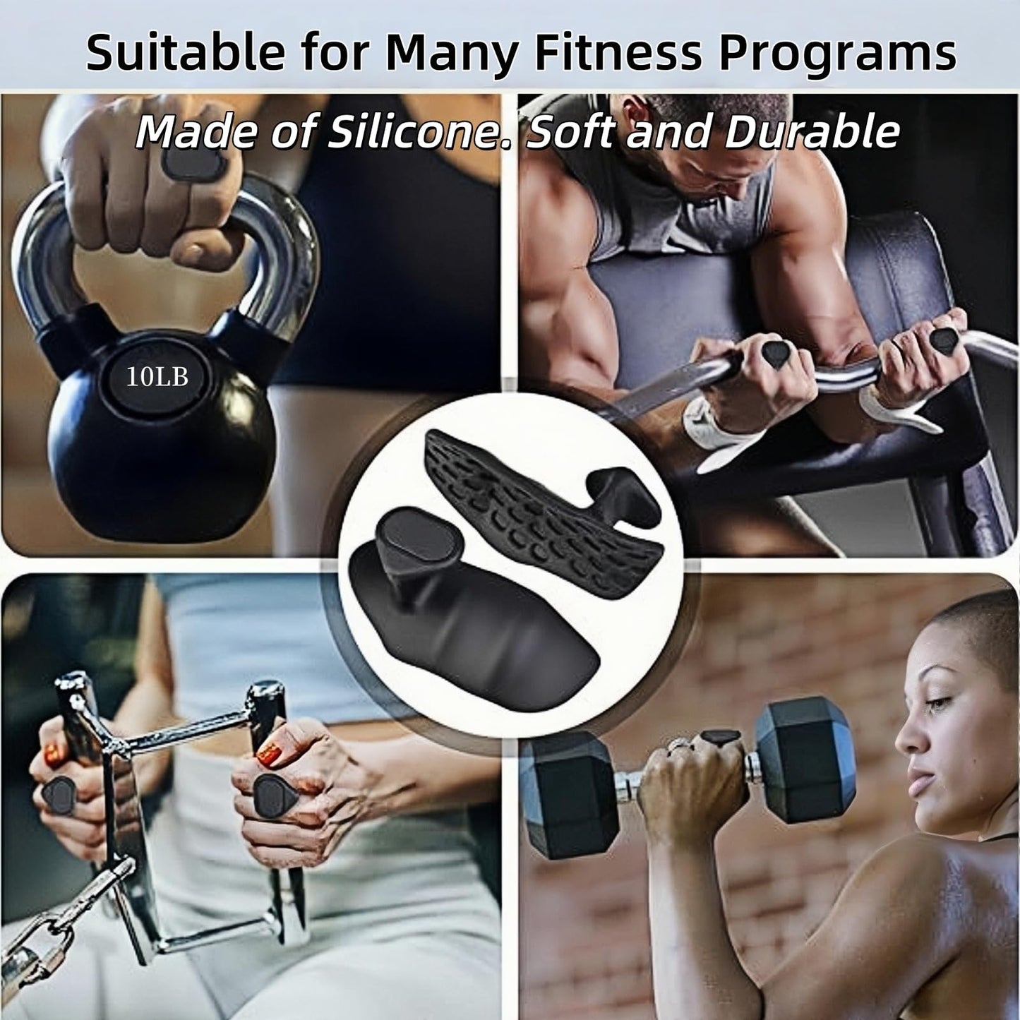 Jopplim Anti-Slip Workout Grips, Ergonomic Workout Gloves, Weight Lifting Grips, for Men and Women, Silicone Gym Grips Pads, Soft, Palm Protection, Suitable for Various Fitness Training